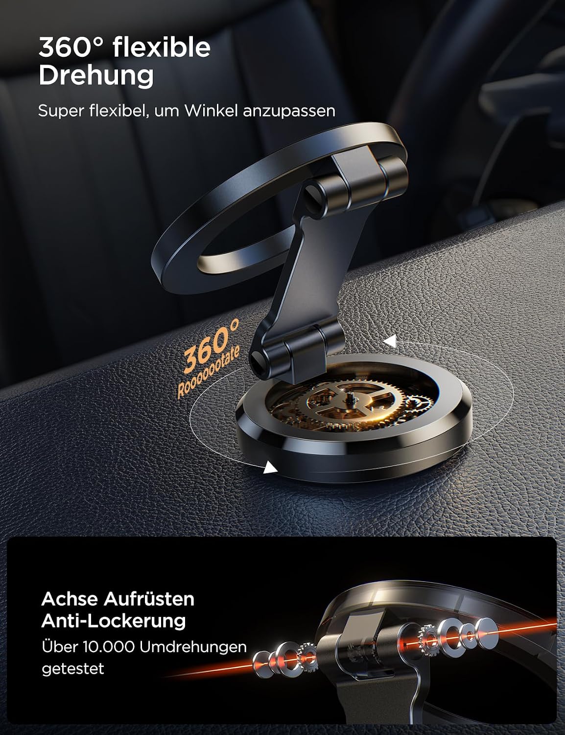 Thumbnail 2 de JOYROOM Handyhalterung Auto Magnet (faltbar & Vollmetall) mit 20× N55, 360° Drehung – Magsafe-Halter für iPhone & MagSafe-Hüllen