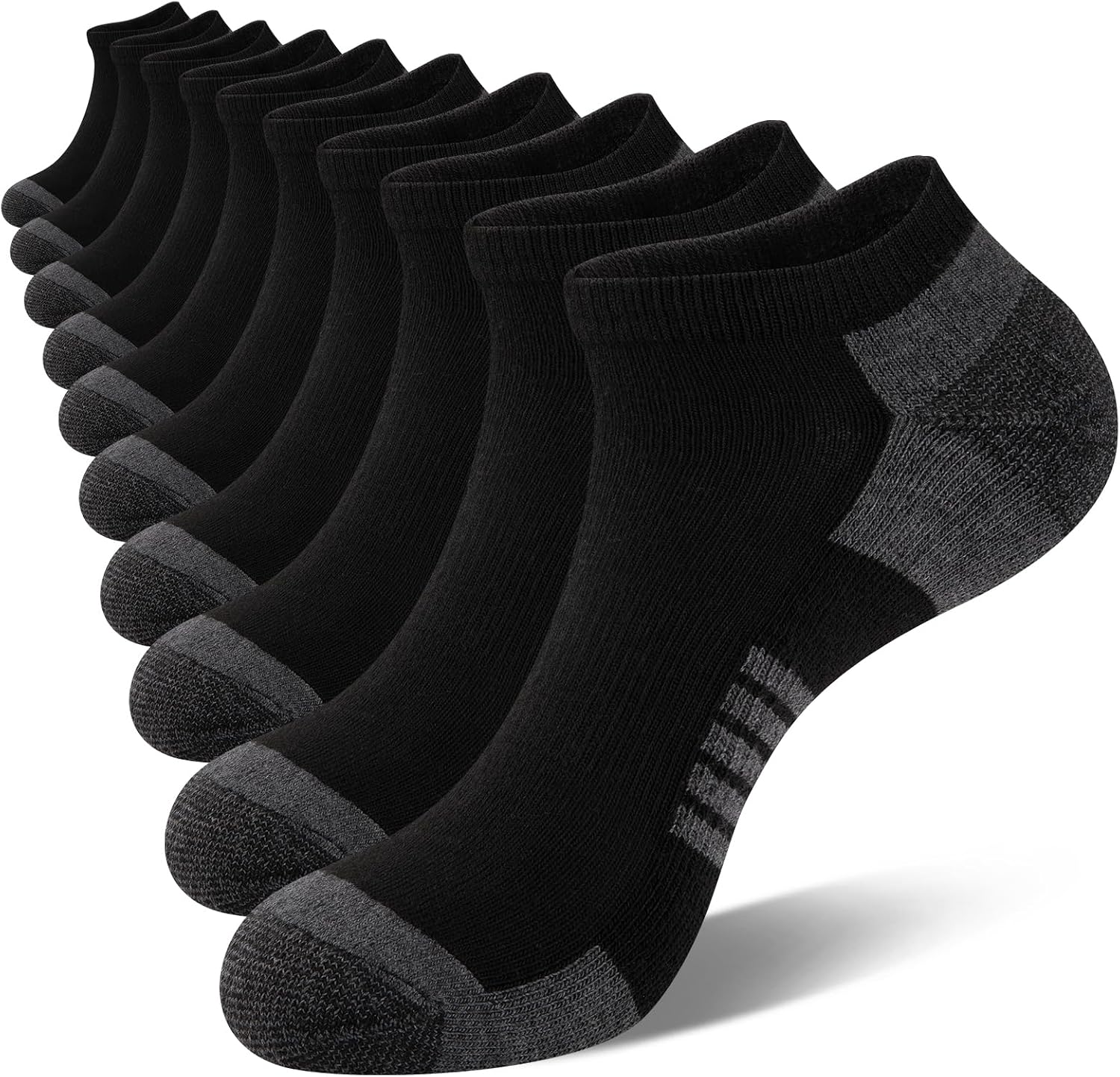 Detalle de COOVAN 10 Pairs Mens Ankle Socks Low Cut Cushioned