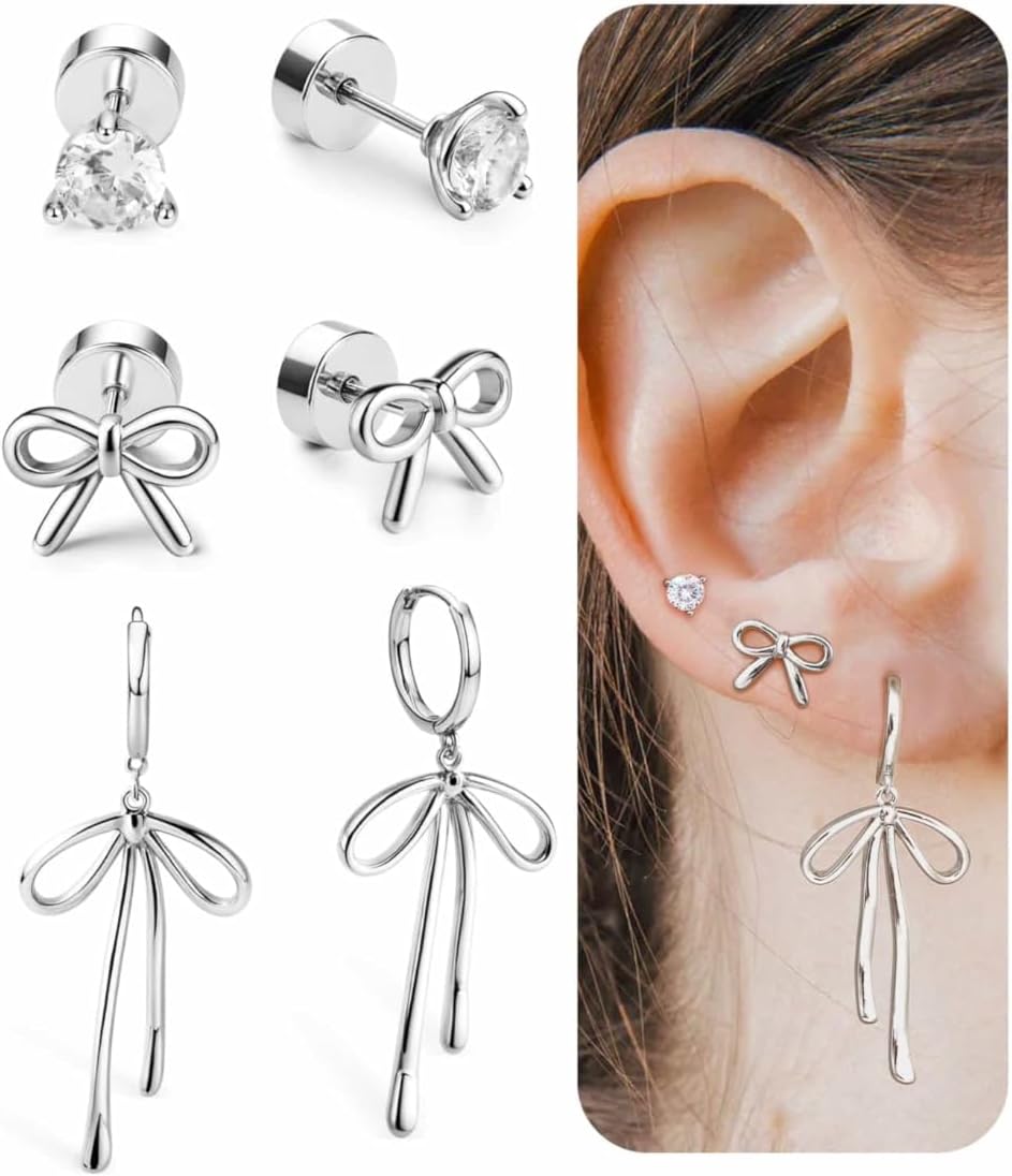 Detalle de Bodybonita Schleife Ohrringe Set 3er
