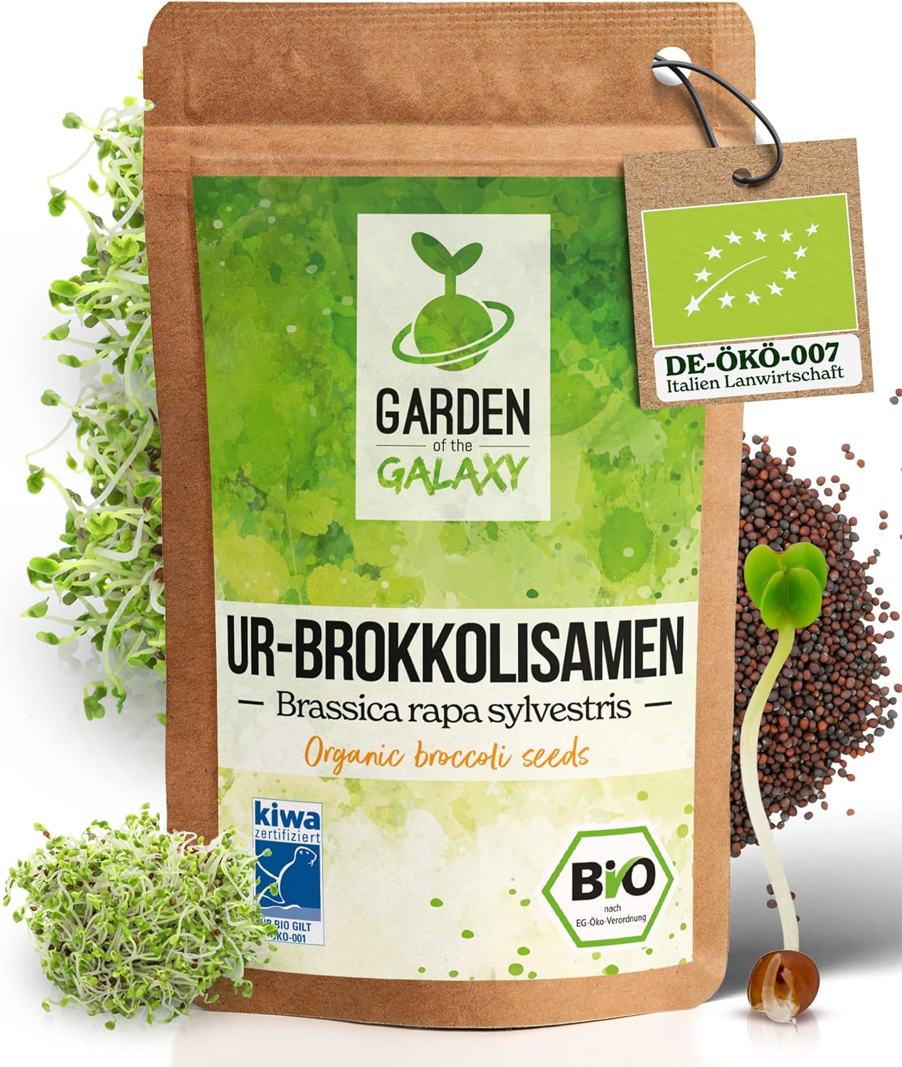 Brokkoli Samen Bio [500 g] – Hoch Sulforaphan-Gehalt aus Brassica rapa sylvestris, direkt aus Italien