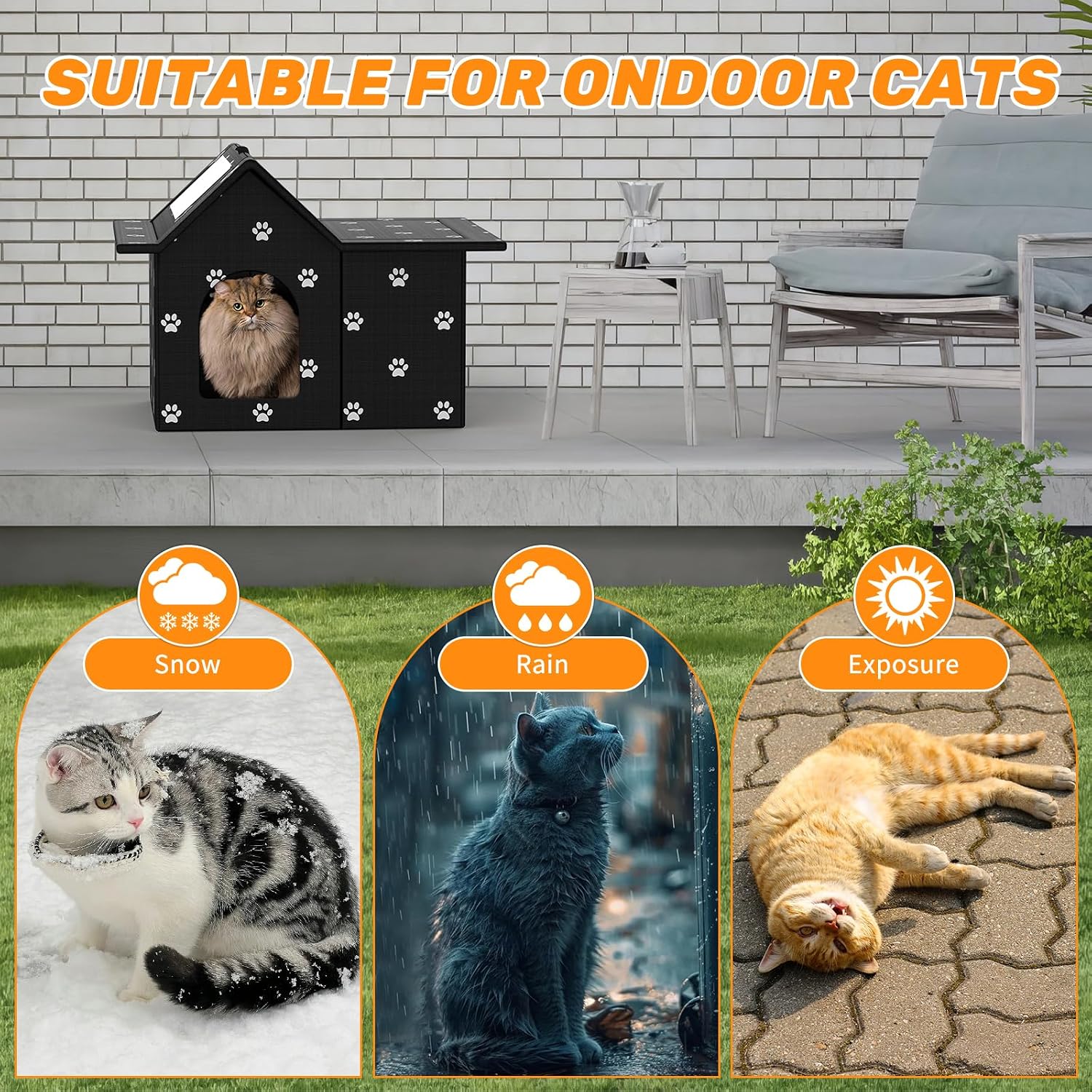 Detalle 2 de SELBATON Katzenhaus für draußen 🐾