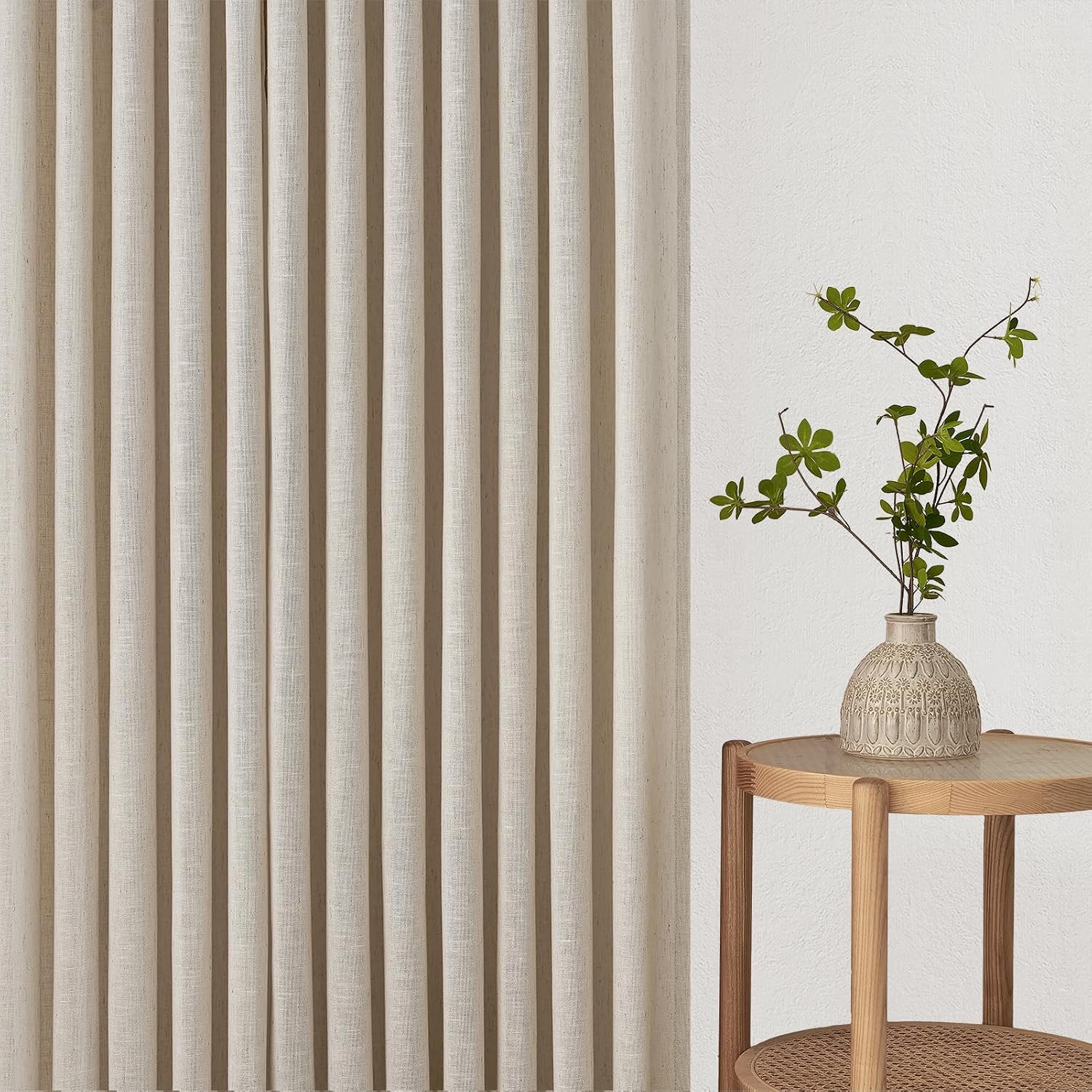 Detalle 2 de Drapenova Sheer Curtain Linen-Blend Drapes, 84-Inch, Bronze Grommets