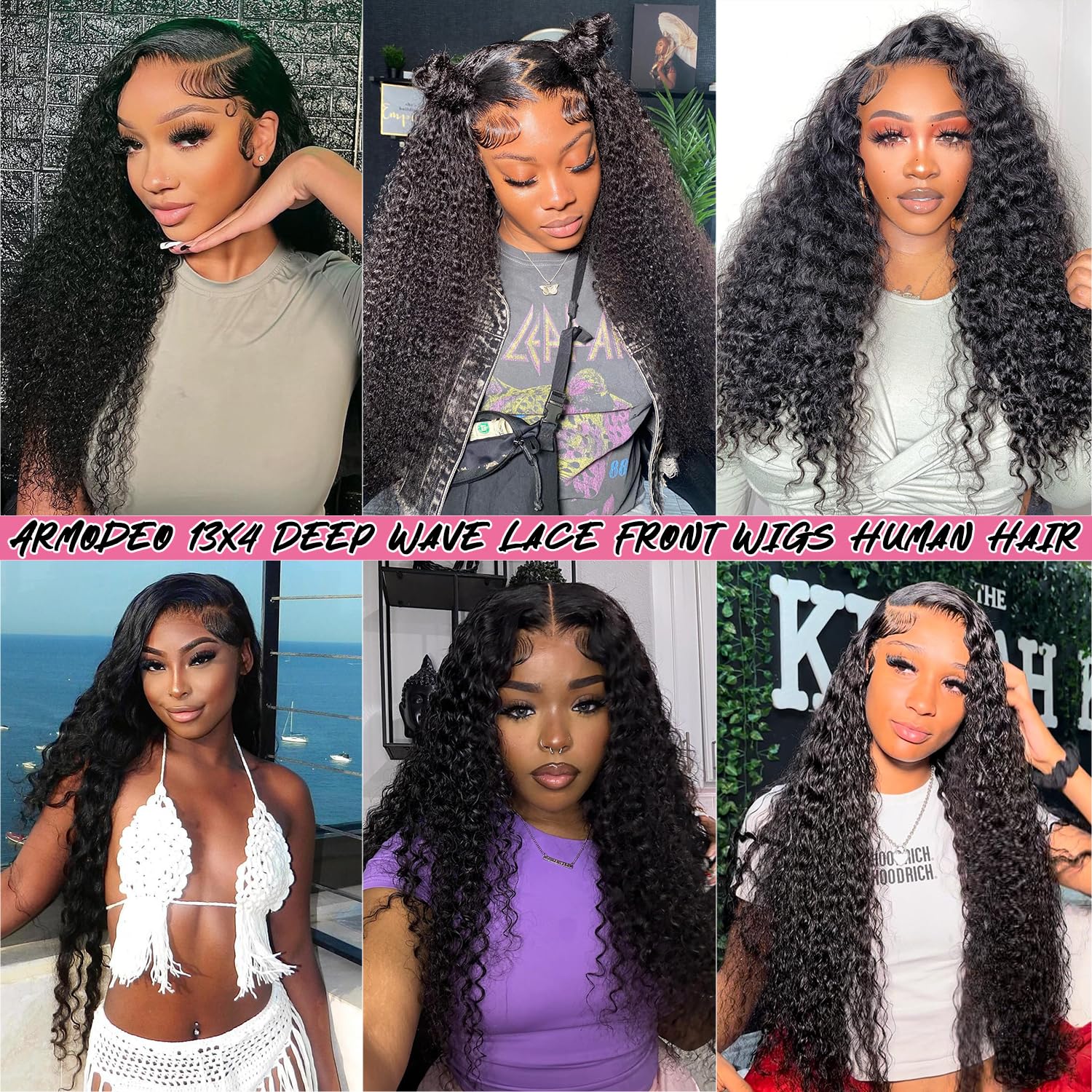Thumbnail 5 de Armodeo 250 Density 30 Inch Deep Wave Lace Front Wig — 100% Human Hair, Pre-Plucked, 13x4 Lace Front