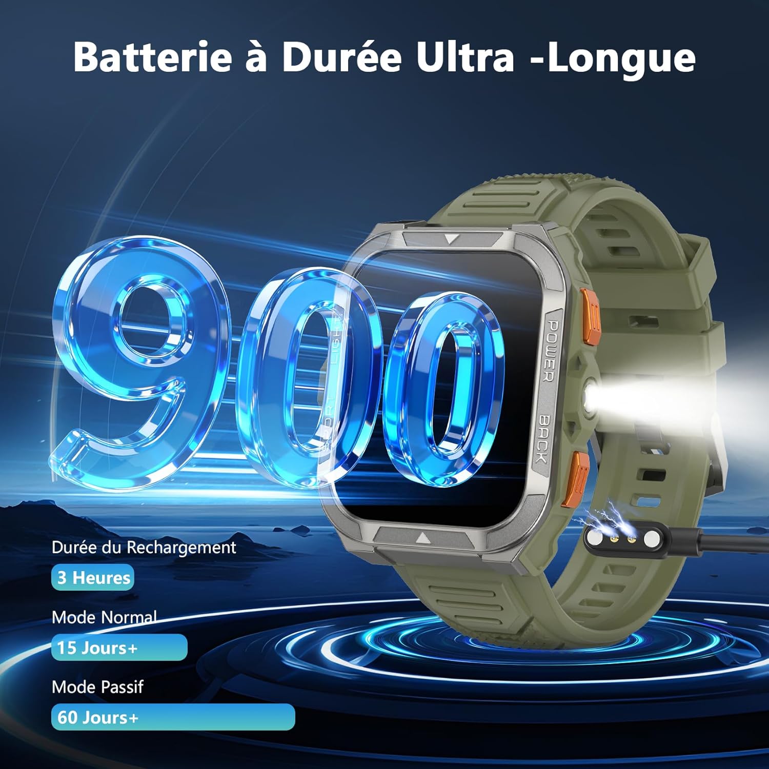 Thumbnail 3 de Blackview Montre Connectée Homme W80Pro avec GPS intégré, 900 mAh et 110+ modes sportifs