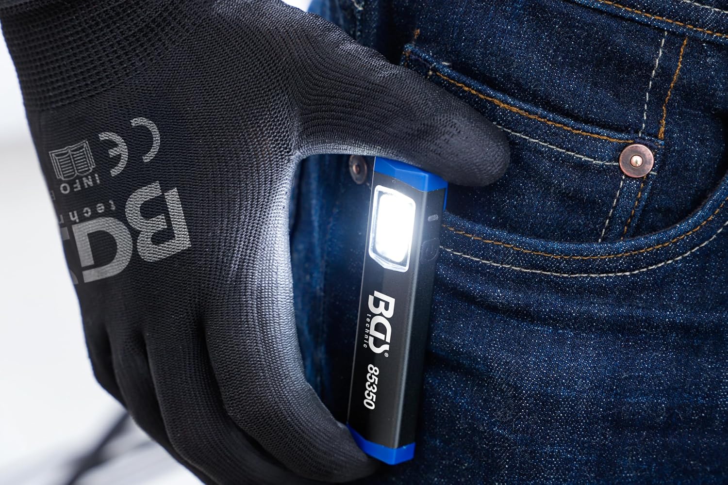Detalle de BGS 85350: Mini torcia da lavoro in alluminio con COB-LED
