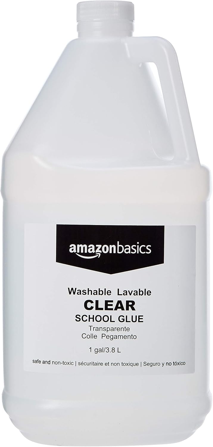 Detalle de Amazon Basics Colle liquide universelle lavable transparente – 3,78 L