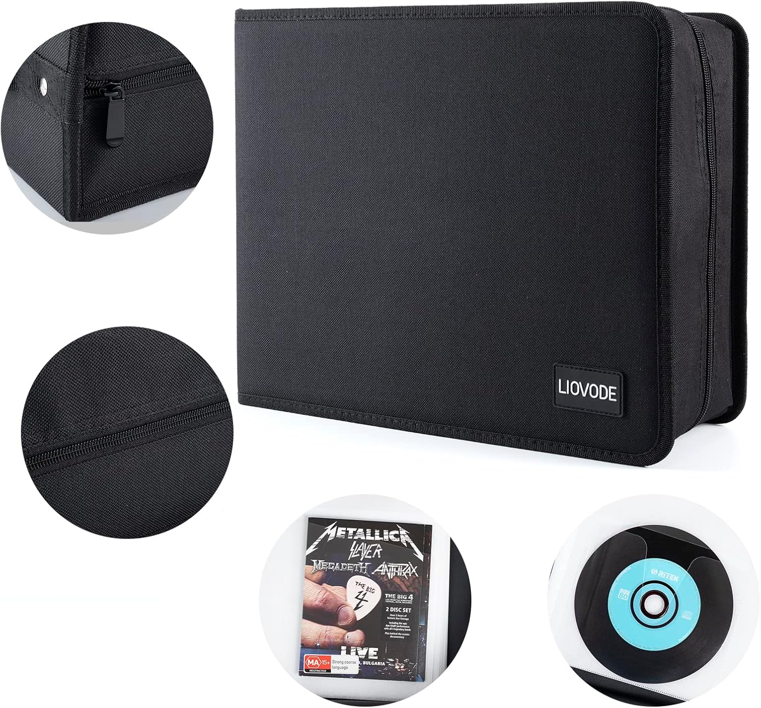 Thumbnail 3 de LIOVODE DVD Case 200 DVDs and 100 Booklets — Durable Home & Car Media Organizer