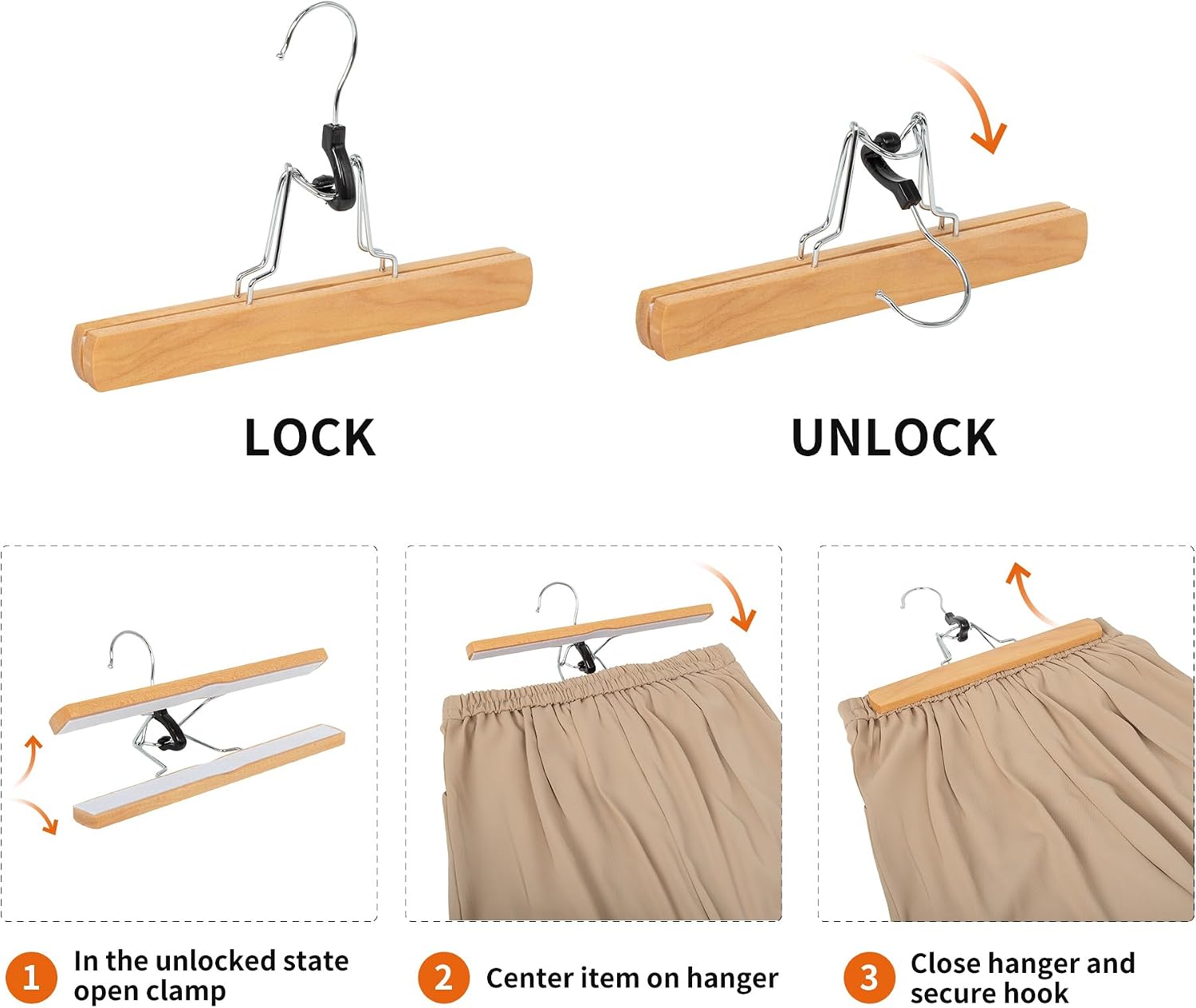 Detalle 2 de Amazon Basics cintres bois 10 pièces
