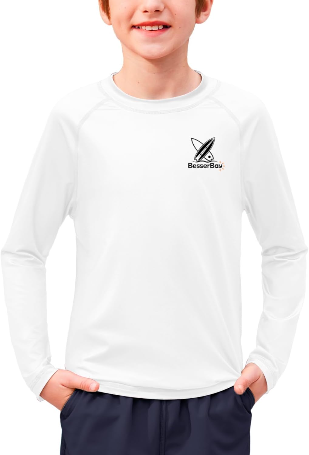 Detalle de BesserBay Kinder UV Shirt UPF 50+ Langarm Rashguard 110-150 – Sonnenschutz & Bewegungsfreiheit