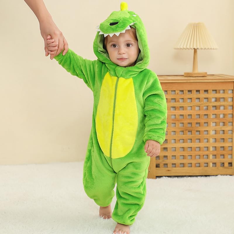 Detalle 2 de Dream cosplay Baby Flannel Animal Costume, Hooded Button-Front One-Piece