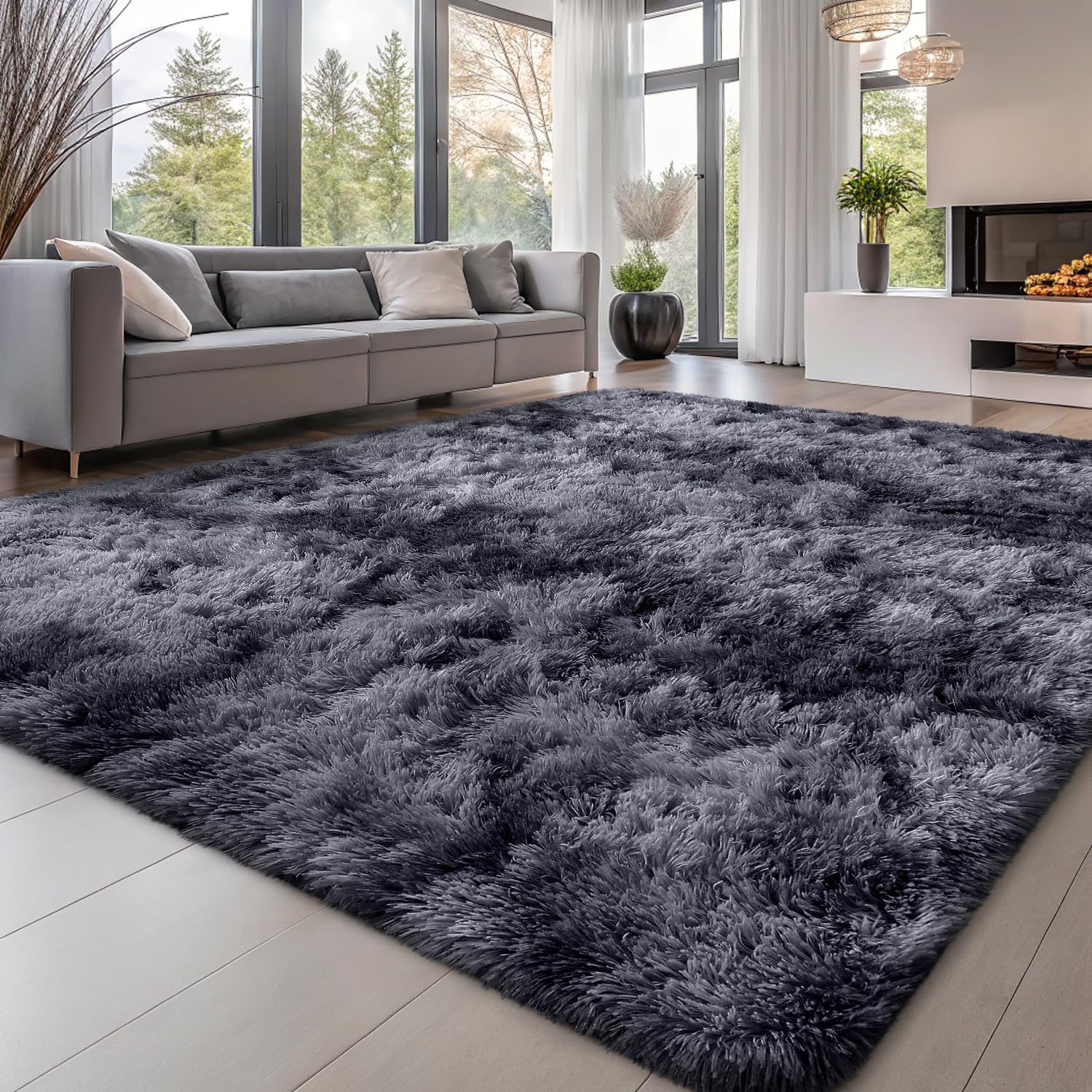 Detalle de smiry Rugs Living Room 140x200cm shaggy rug