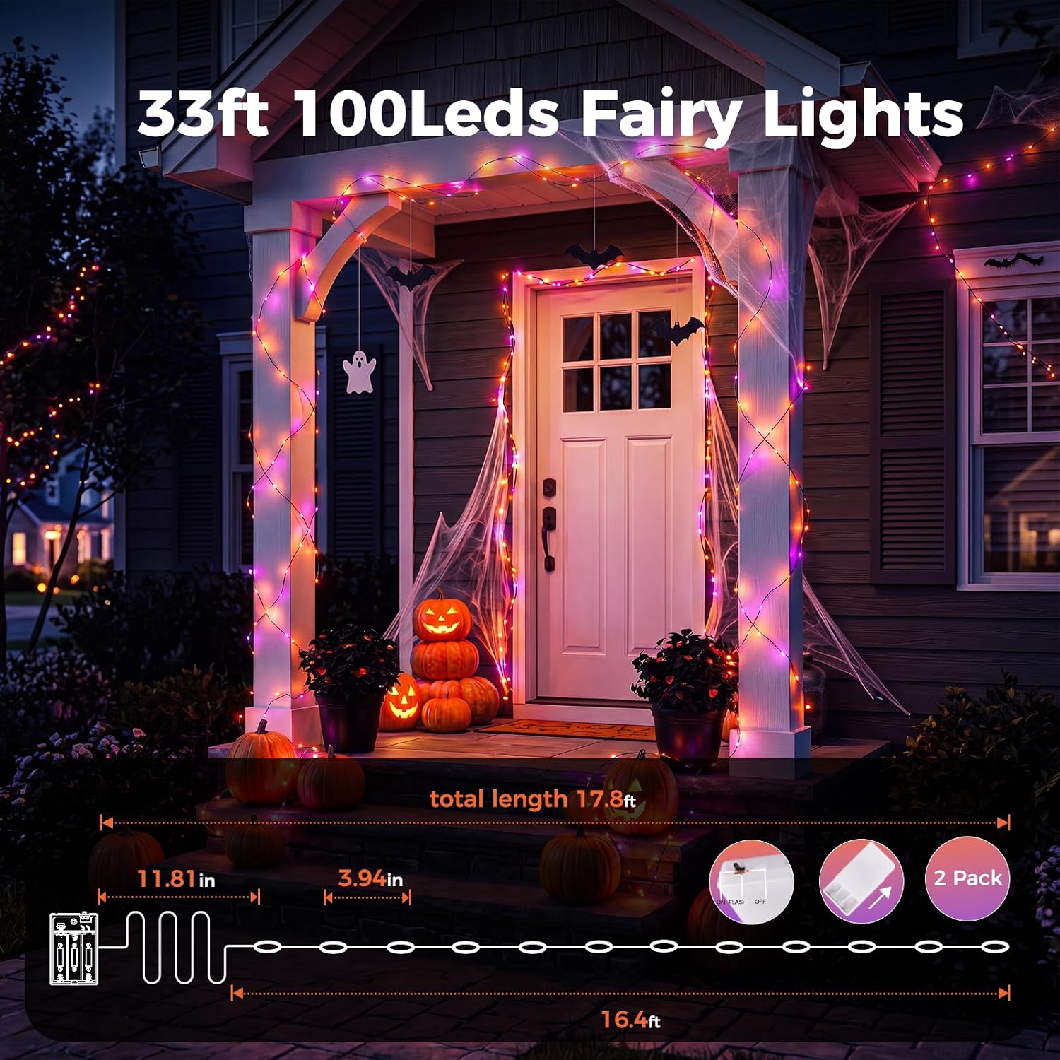 Detalle 2 de Brightown Halloween String Lights, 50 LEDs