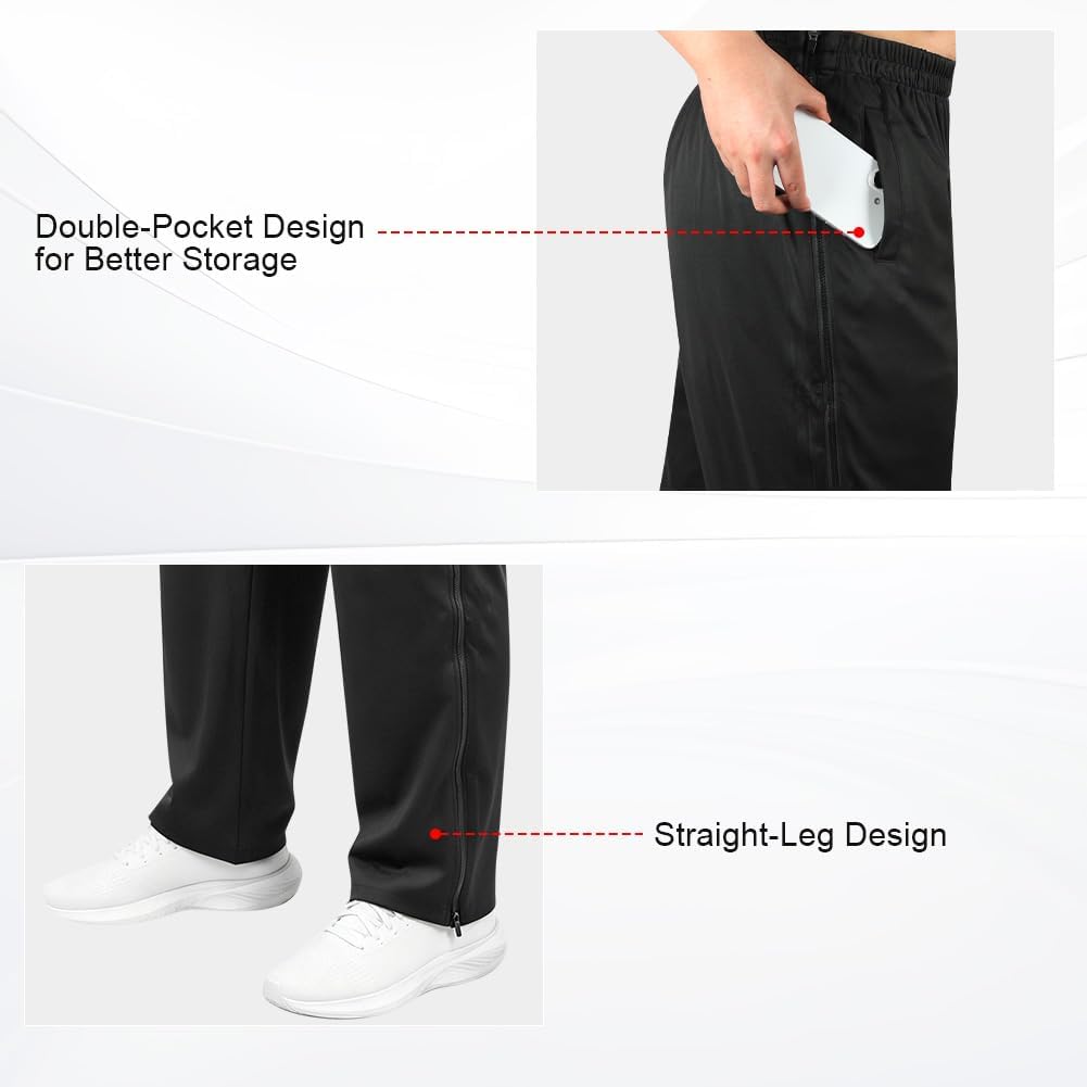 Thumbnail 6 de Vicloon Pantaloni da Jogging da Uomo con Apertura Laterale - Vestibilità Ampia e Zip Frontale