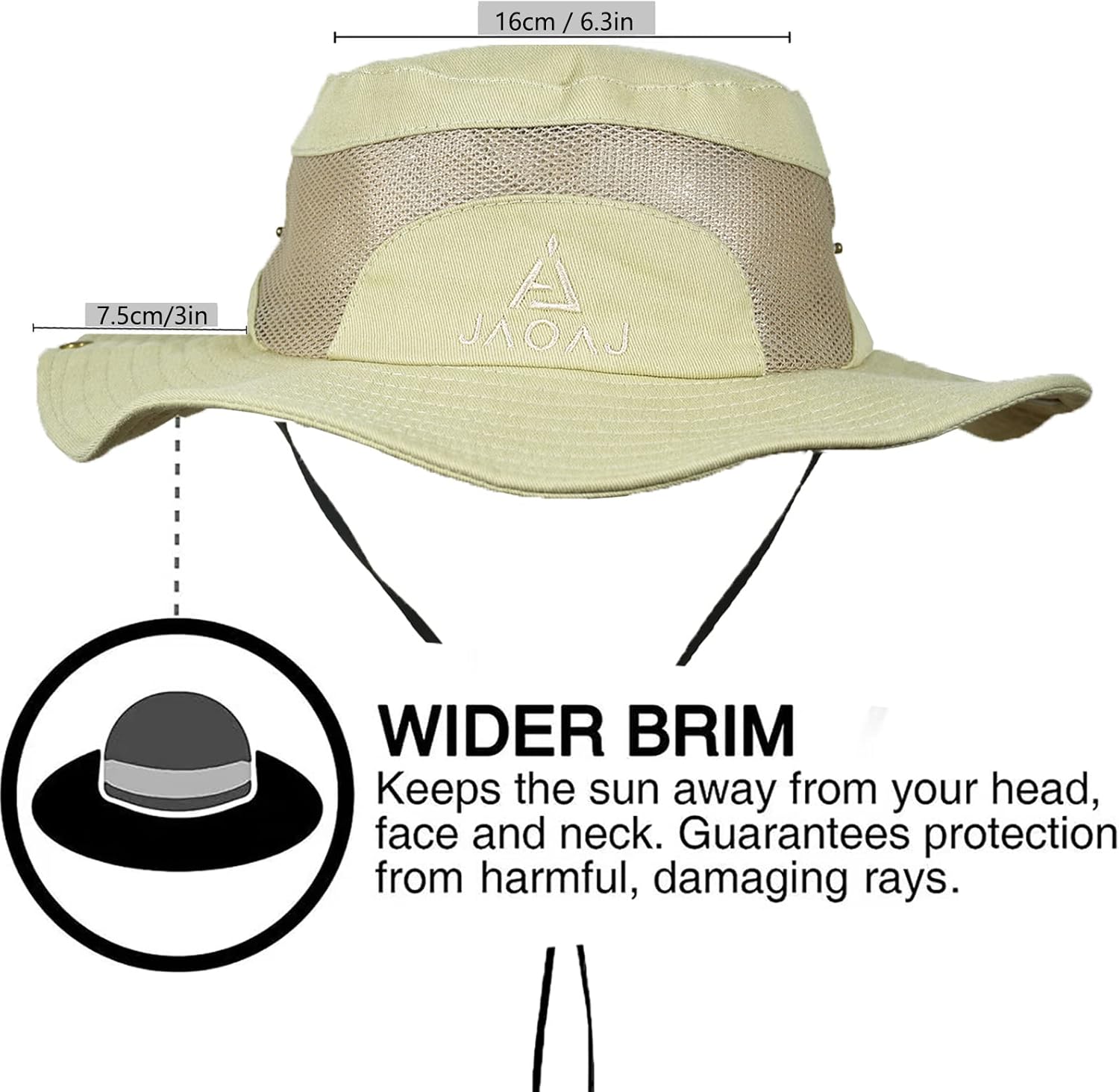 Thumbnail 4 de Mens UV Protection Cotton Safari Sun Hat (Wide Brim, UPF 50) – Foldable Bucket Boonie