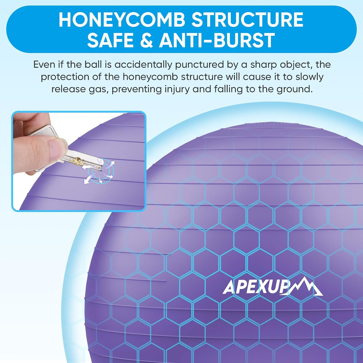 Thumbnail 3 de APEXUP Yoga Ball, 660 lb Anti-Burst PVC Exercise Ball with Pump