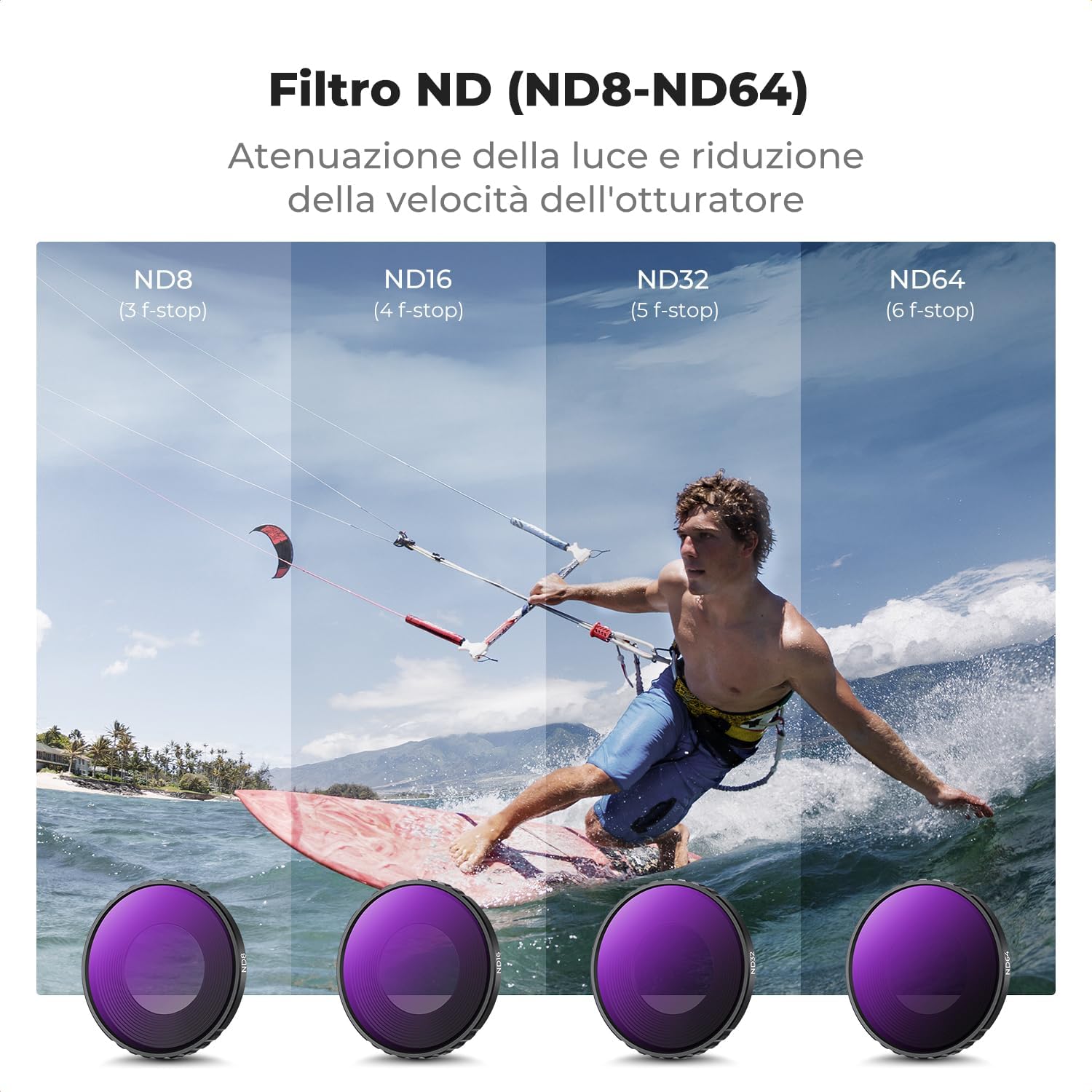 Thumbnail 3 de K&F CONCEPT Set Filtri ND per DJI Osmo Nano – 4 pezzi ND8/ND16/ND32/ND64 in vetro ottico HD
