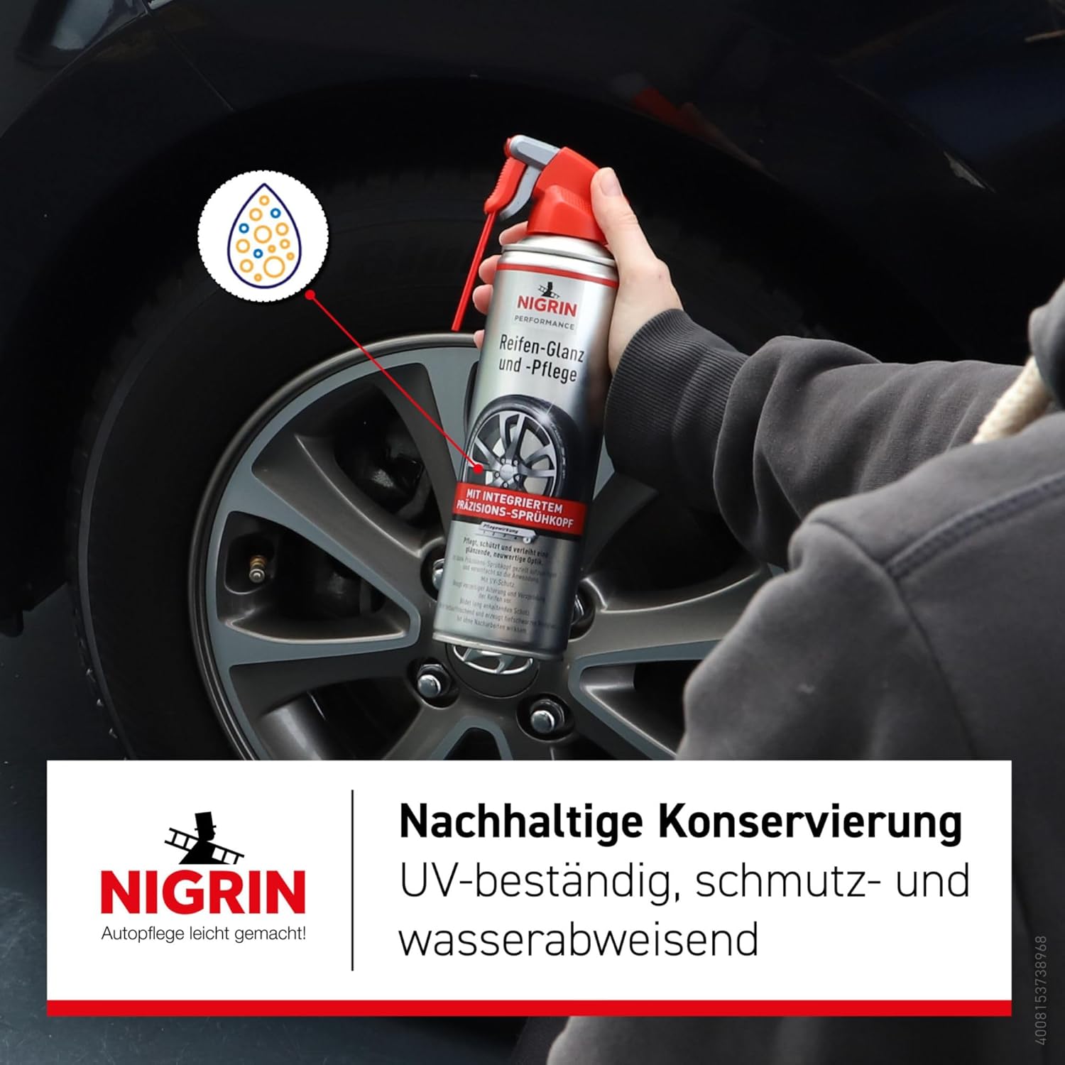 Thumbnail 3 de Nigrin Performance Reifen-Glanz und –Pflege, 500 ml – Schutz, Glanz und Pflege für Autoreifen