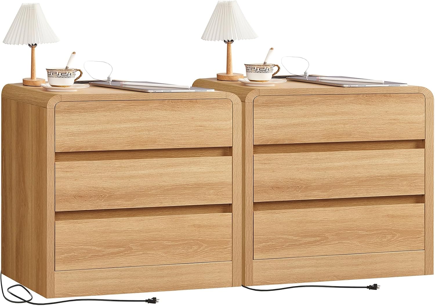 Detalle de TEENFON Nightstand Set with 3 Drawers