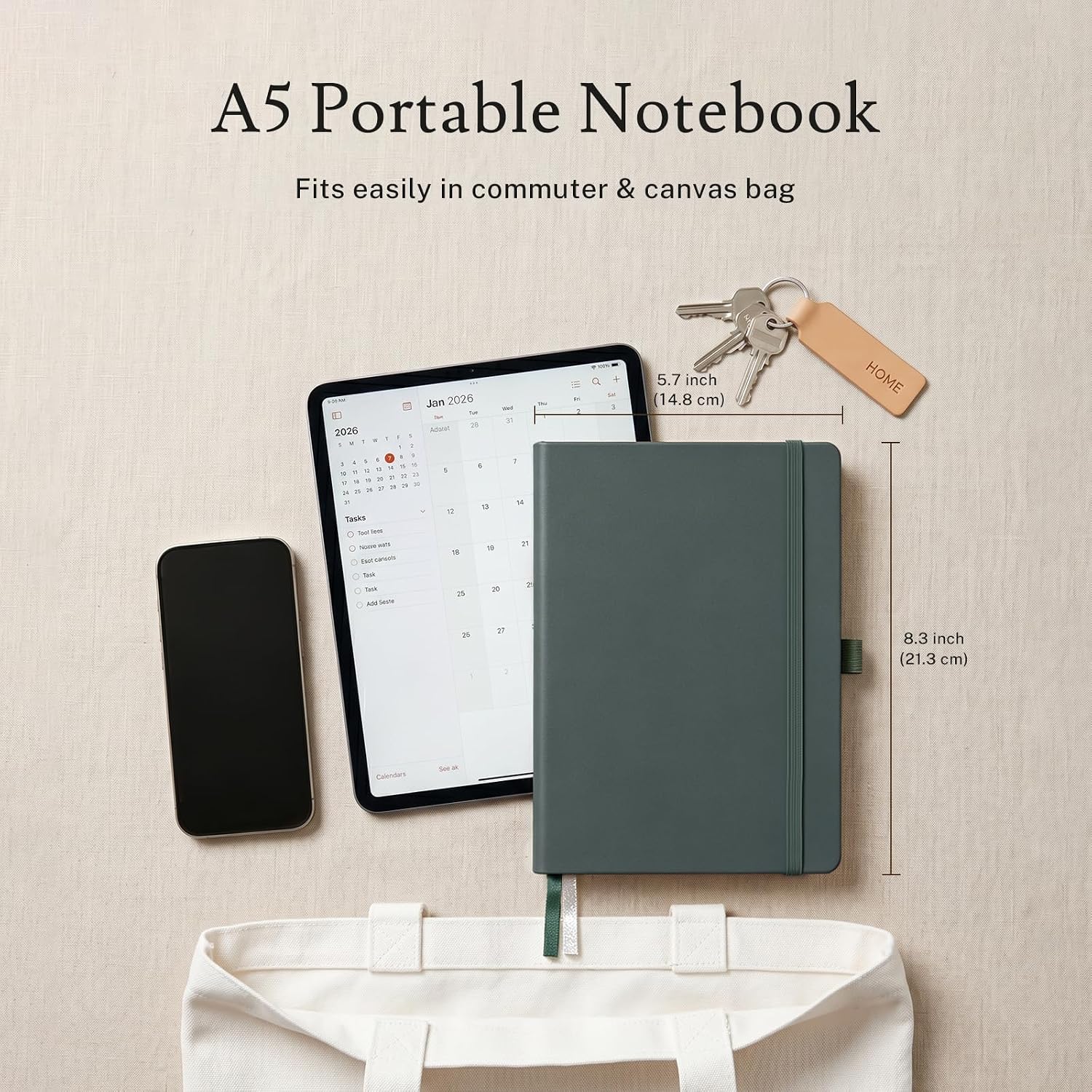 Detalle 2 de PAGELYST Dotted Journal Notebook, A5 4-Pack, 200 Pages, 100 GSM Paper