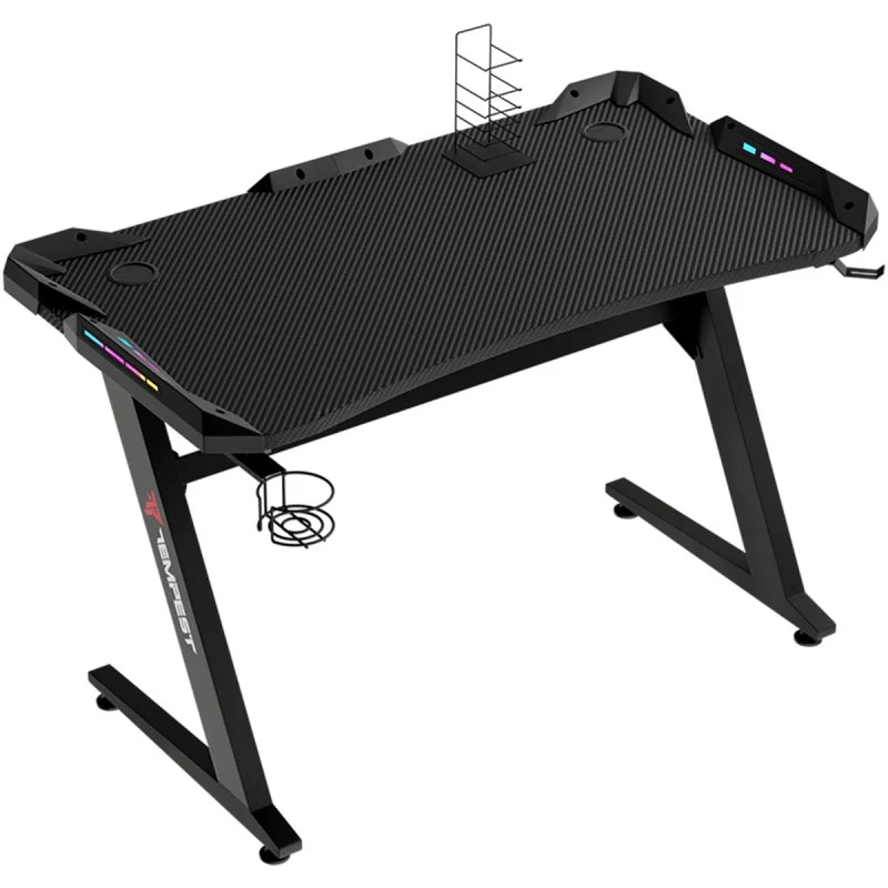 Detalle de Tempest Safezone Mesa Gaming 120x66 cm RGB Negra