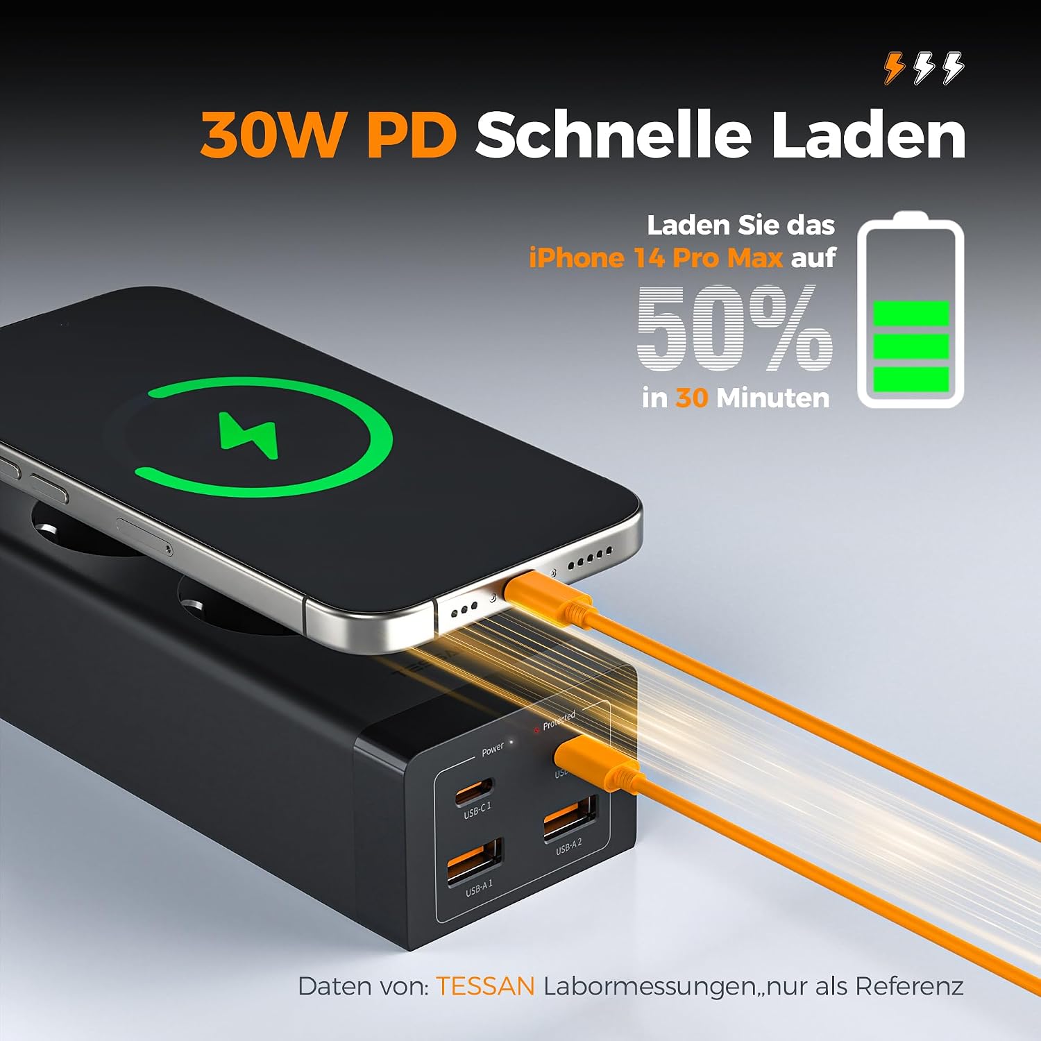Detalle 1 de TESSAN 30W USB C Steckdosenleiste