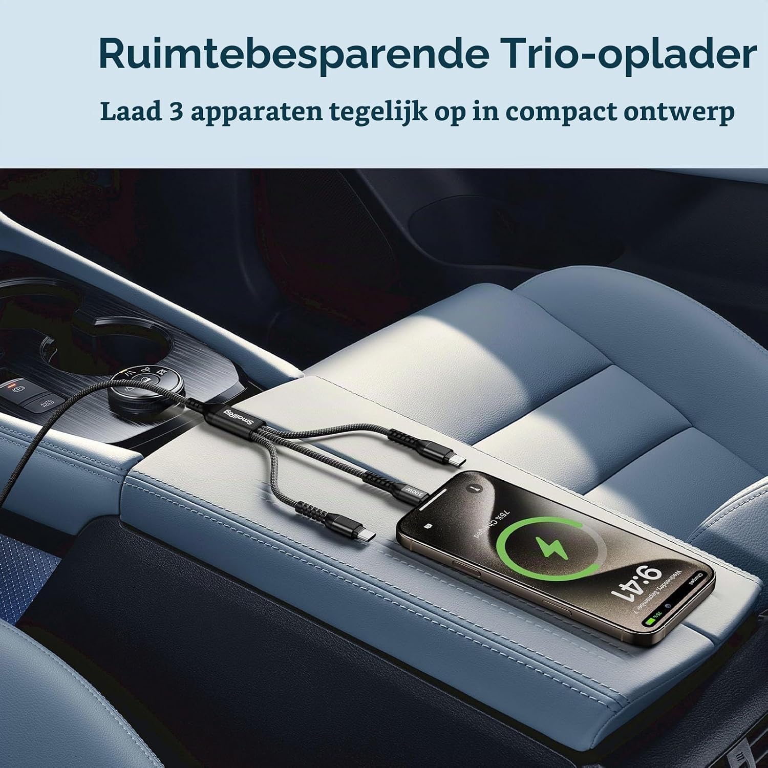 Thumbnail 2 de SMALLRIG 5079 3-in-1 USB-C-oplaadkabel, 100 W en USB 2.0-dataoverdracht