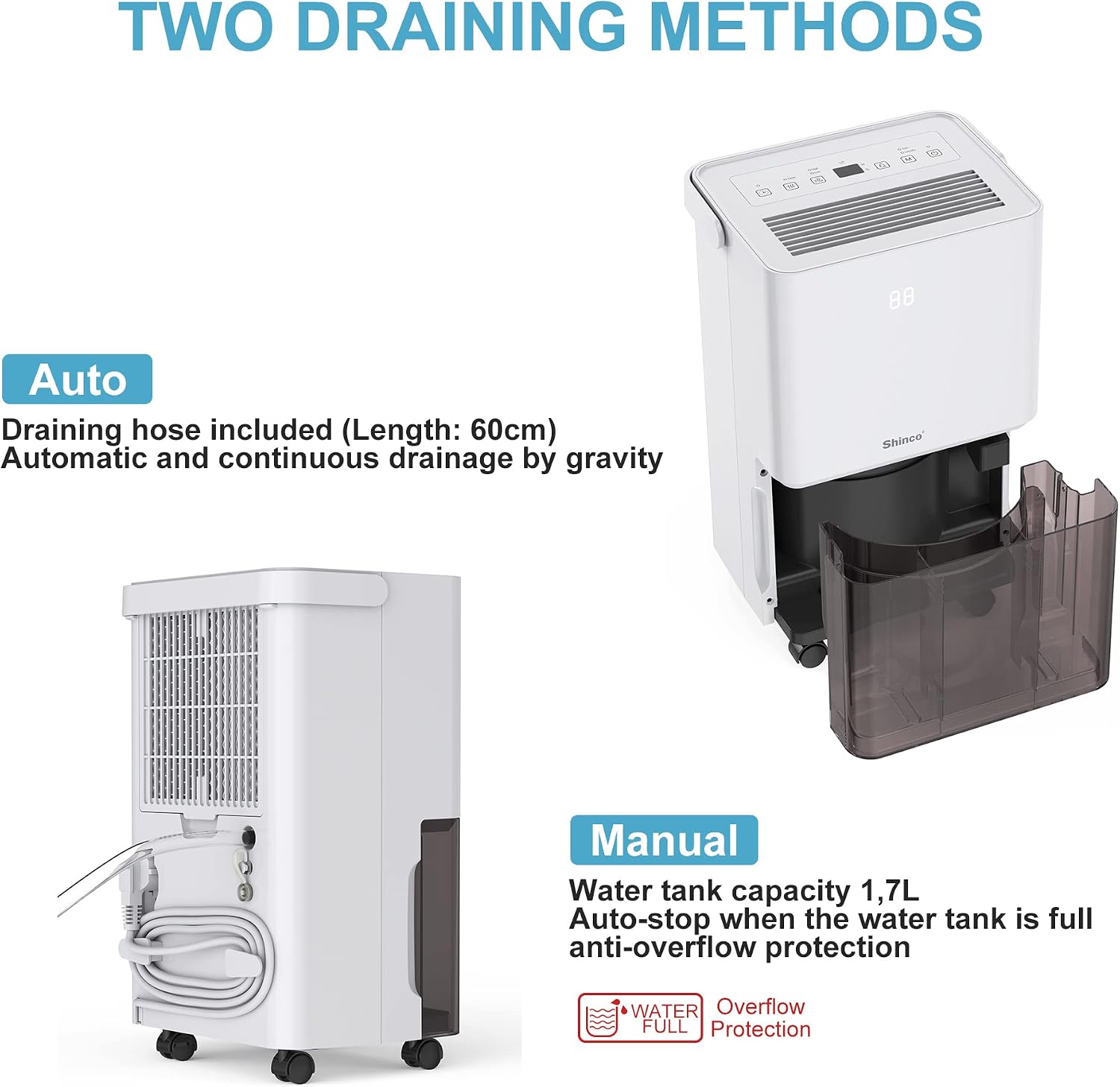 Thumbnail 5 de SHINCO 10L dehumidifier with continuous drain