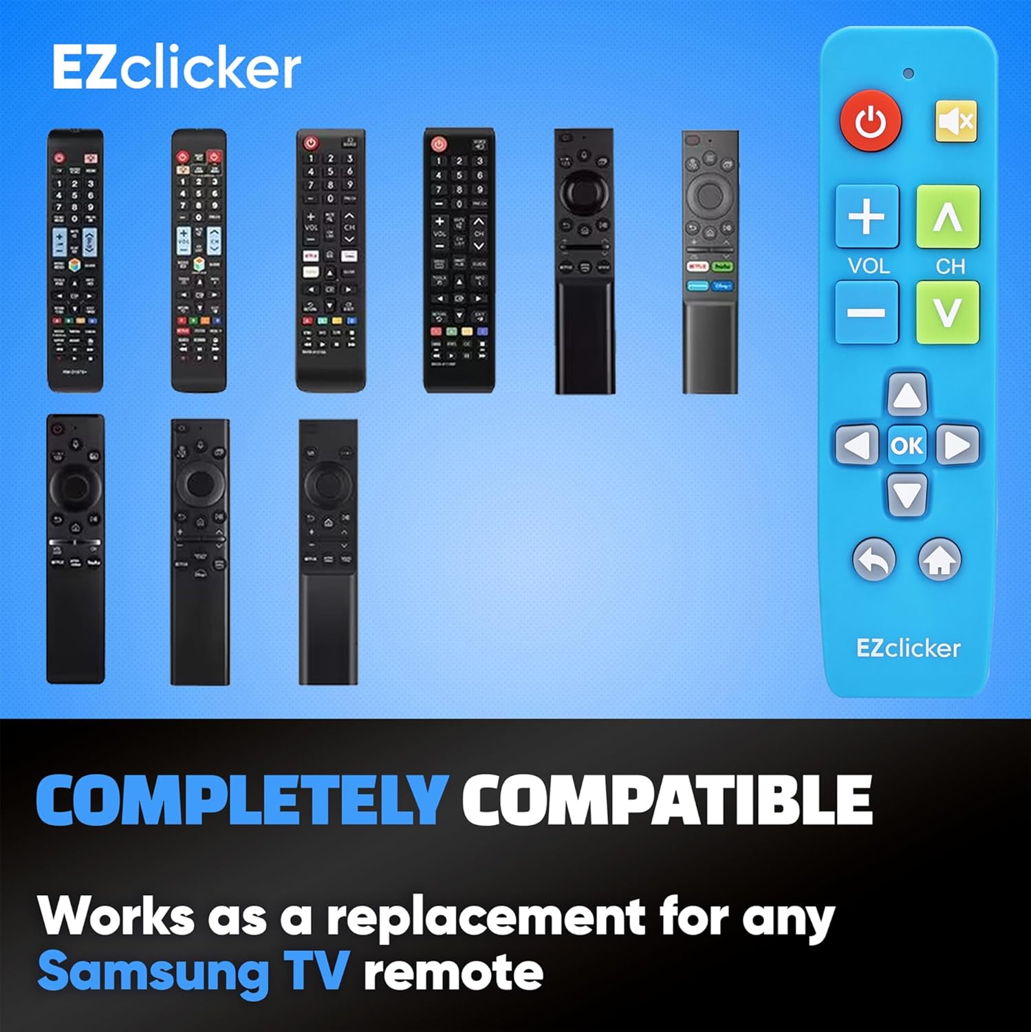 Thumbnail 4 de Samsung Replacement TV Remote with Big Buttons (Blue) – Easy for Seniors
