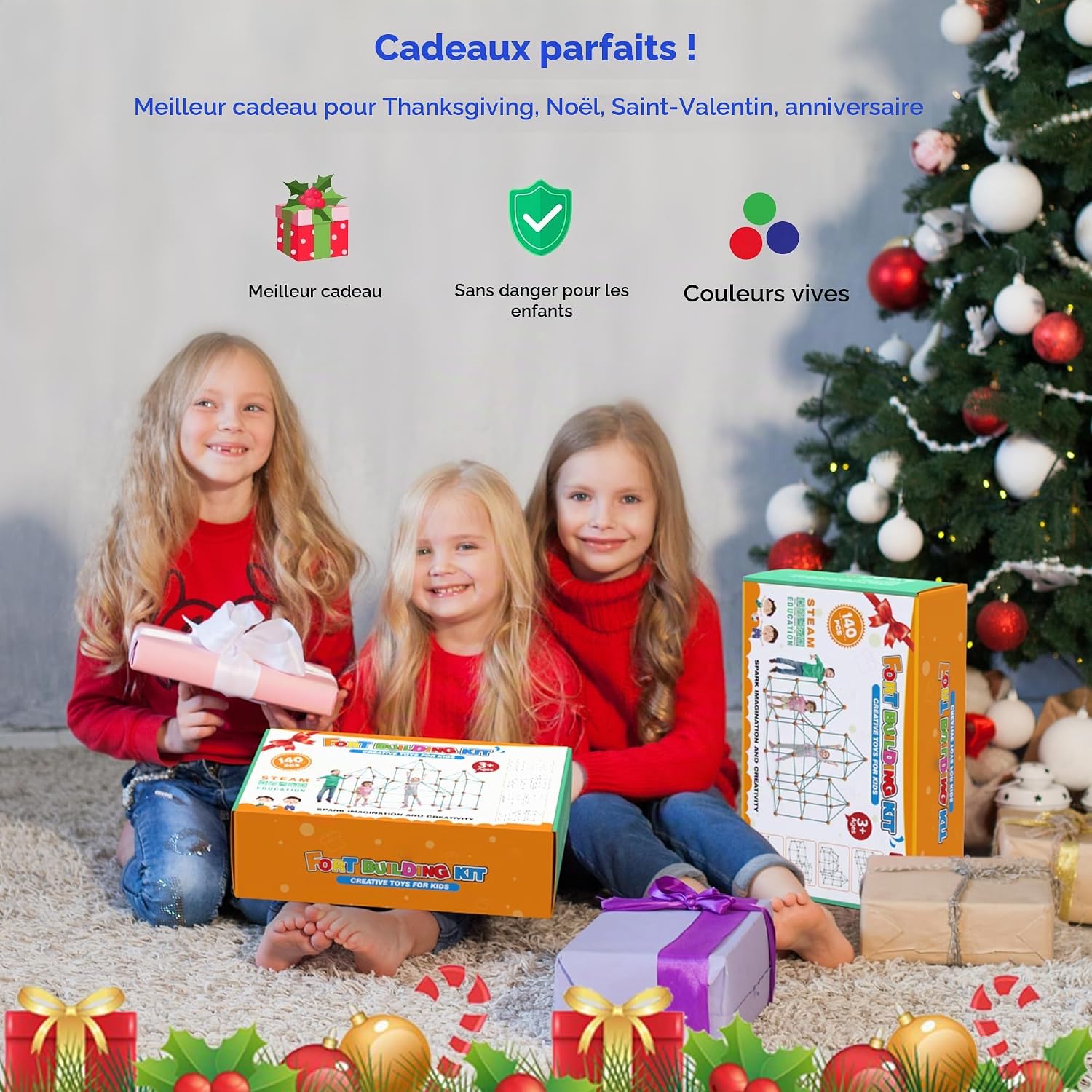 Detalle 2 de zqiliboyi UKPJWJ07 bouwset voor forten, 140 onderdelen voor creatieve constructies