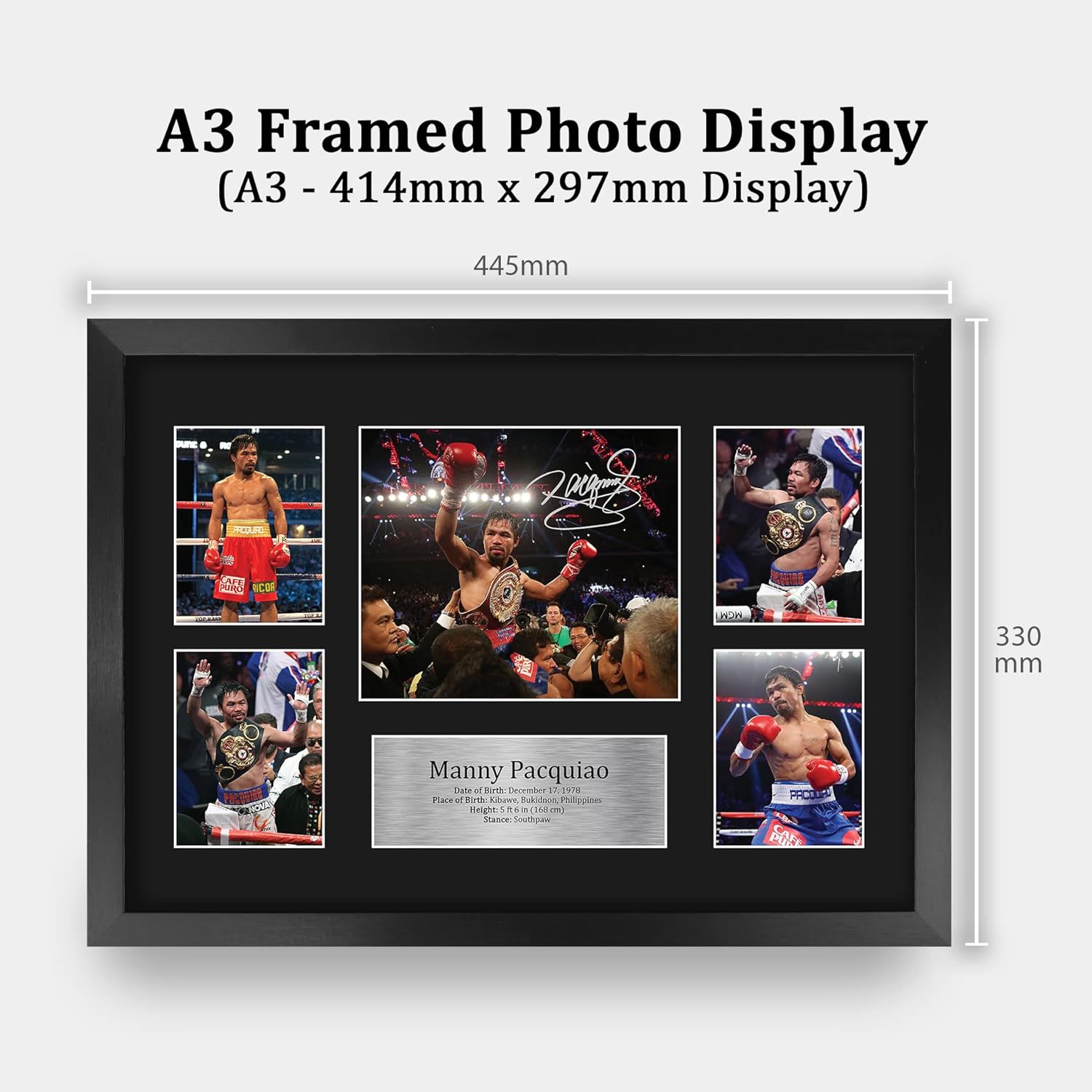 Thumbnail 1 de HWC Trading FR A3 Manny Pacquiao signed autograph display picture (framed) for boxing memorabilia fans