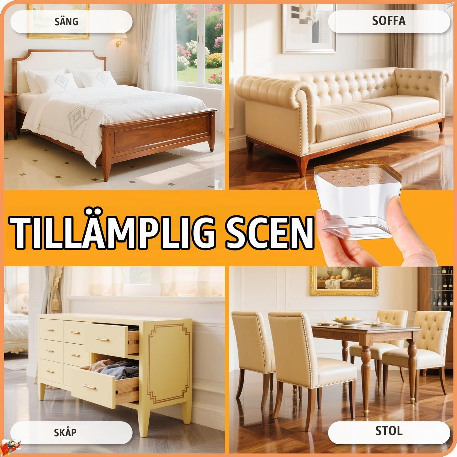 Thumbnail 6 de Beler YiJiaoDian24 stolsbensskydd i silikon med filt, 24-pack för 26–38 mm