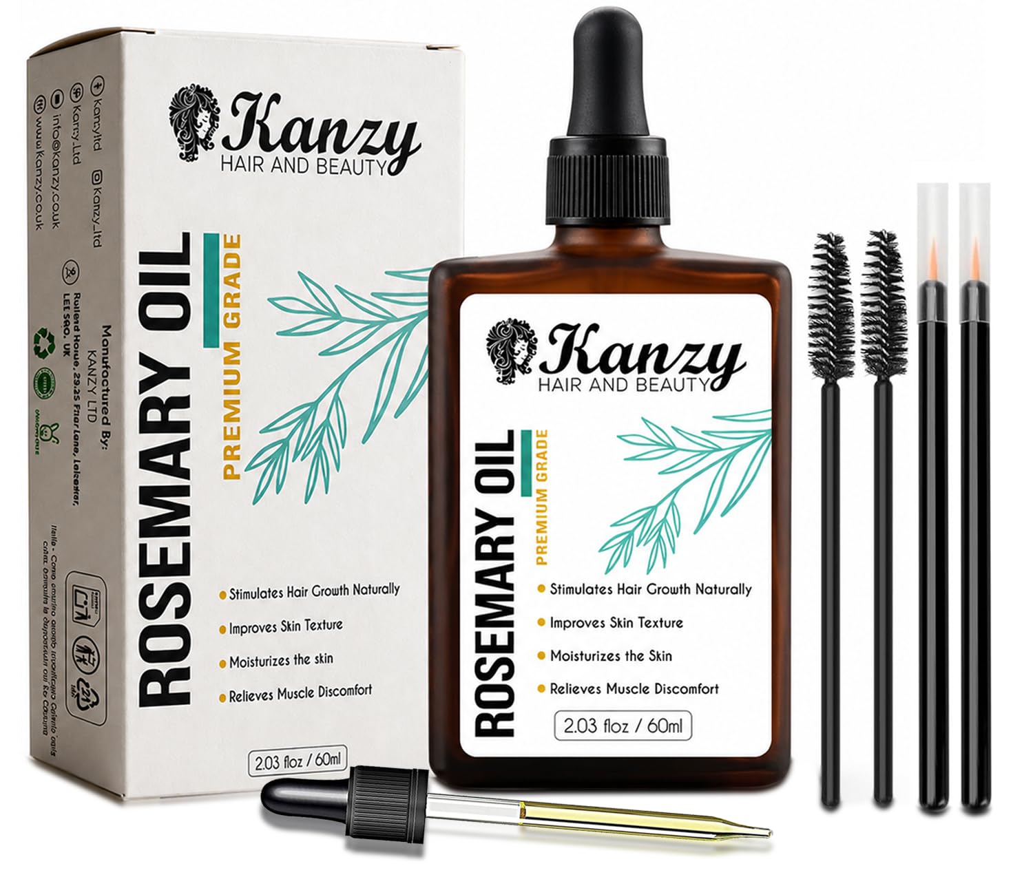 Detalle de Kanzy Rosmarinöl Haarpflege 60ml