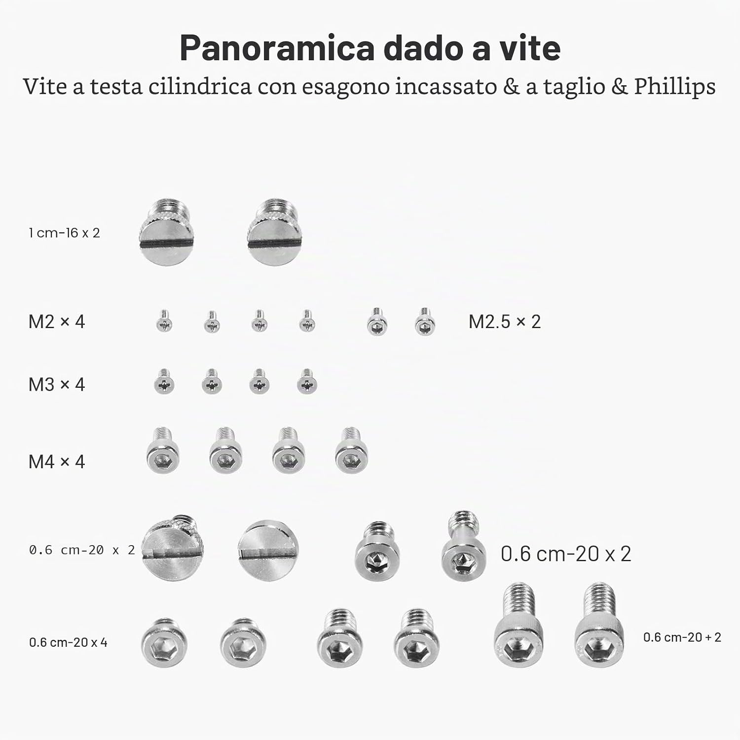 Thumbnail 2 de SMALLRIG Camera Screws Viti per Telecamera, Set 26 viti (1/4, 3/8, M2, M2.5, M3, M4) con scatola