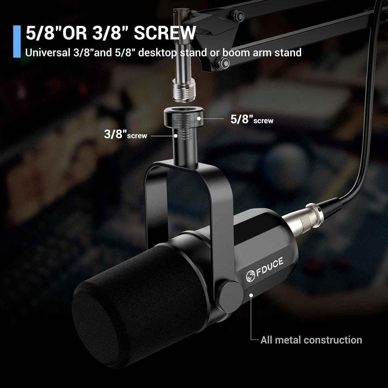 Detalle de FDUCE SL40X+ dynamische XLR-microfoonset met cardioïde opname