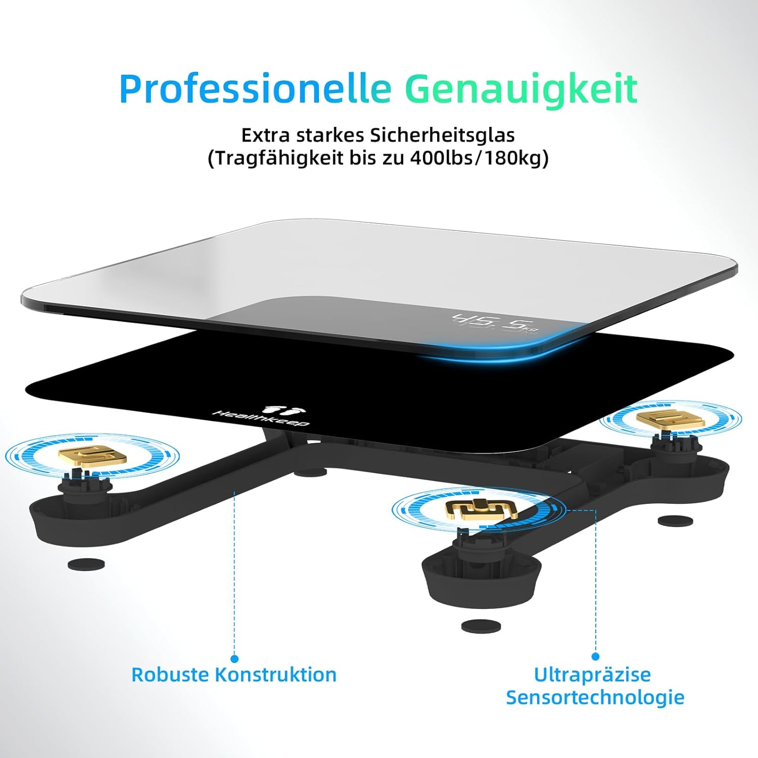 Detalle 2 de Healthkeep Personenwaage Digital 180 kg 📏