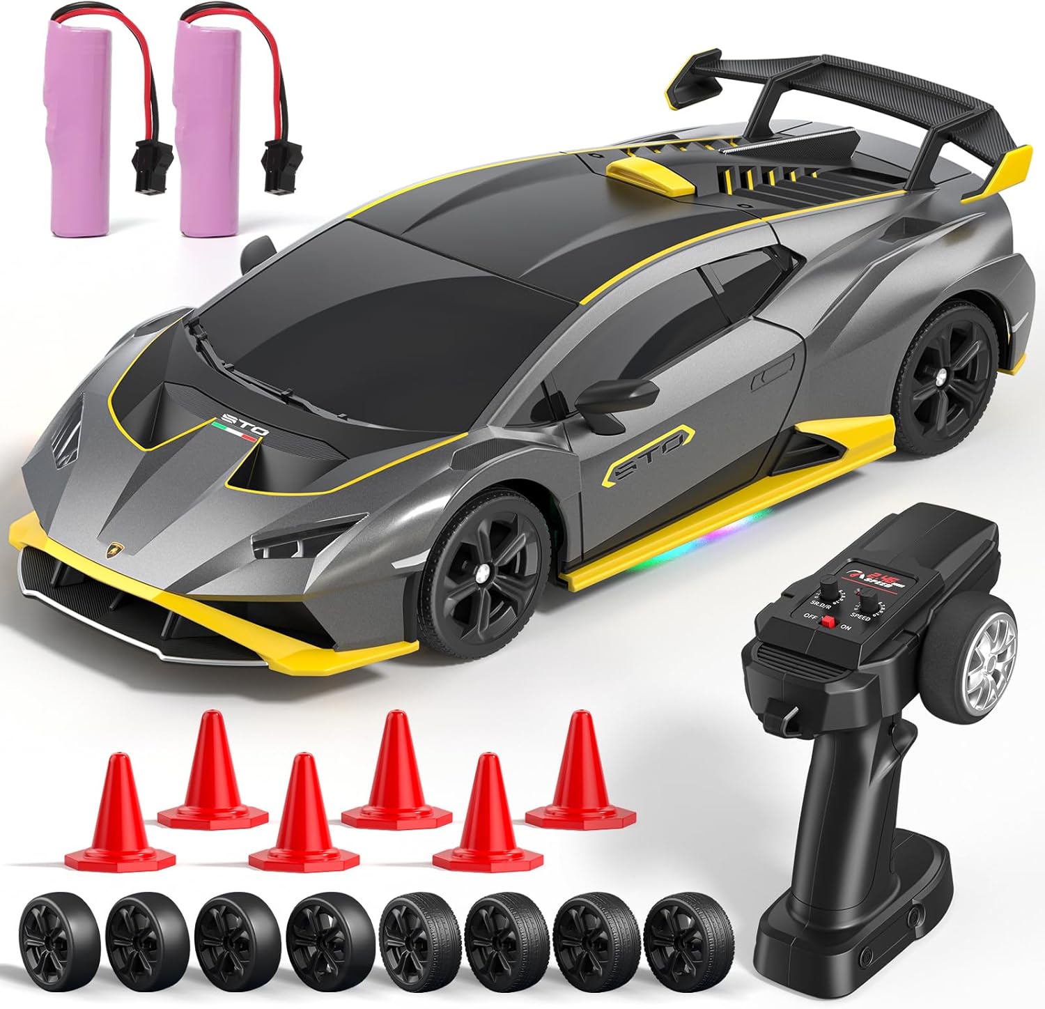 Detalle de Lamborghini RC Drift Car 1:24 4WD Mini 4WD remote drift car with LEDs