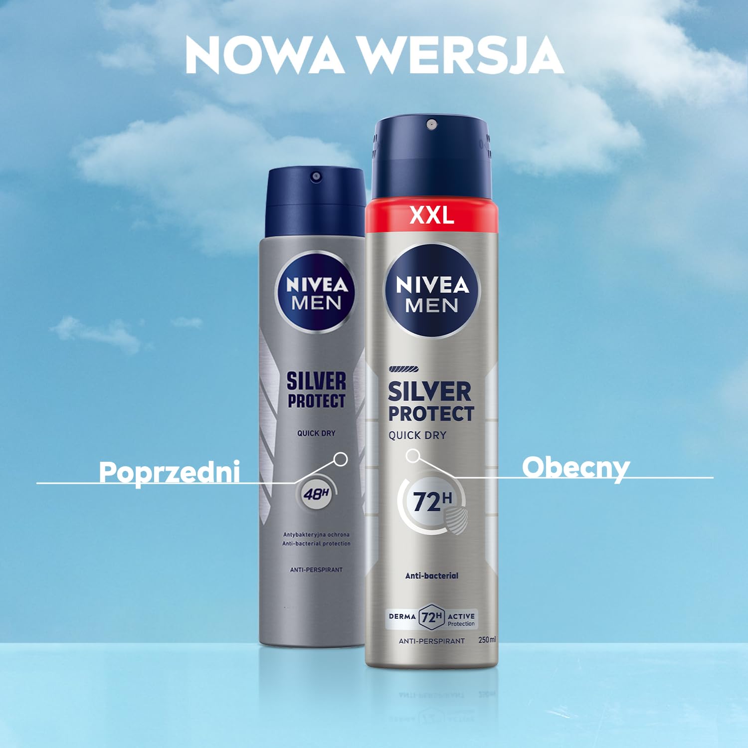 Thumbnail 2 de NIVEA Antiperspirant Silver Protect Spray 250 ml – Silberionen gegen Geruch, 48 Stunden Schutz, ohne Alkohol