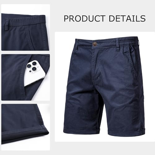 Detalle de Zetieny Men’s 7”/9” Chino Shorts – Casual Elasticated Waist with 4 Pockets
