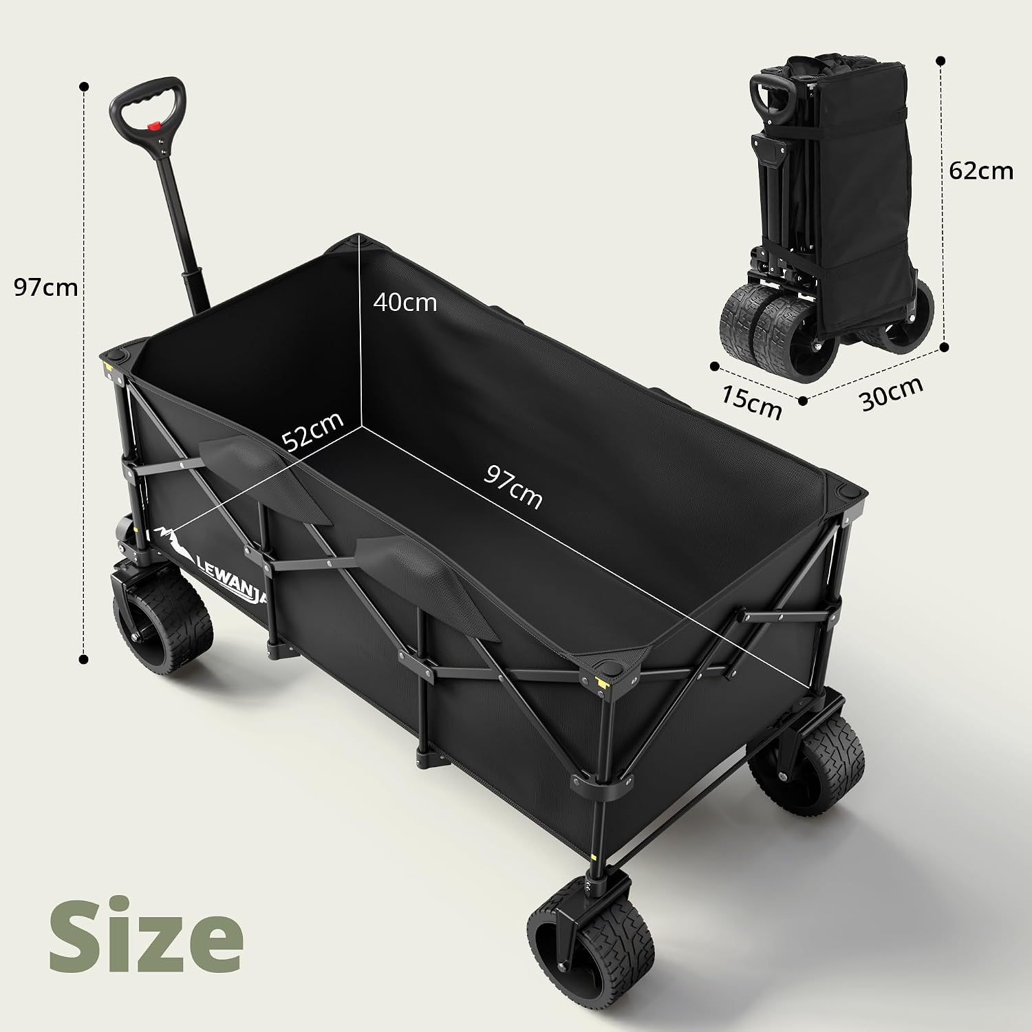 Thumbnail 1 de LEWANJA 200L Folding Trolley: Heavy-Duty Collapsible Garden Handcart
