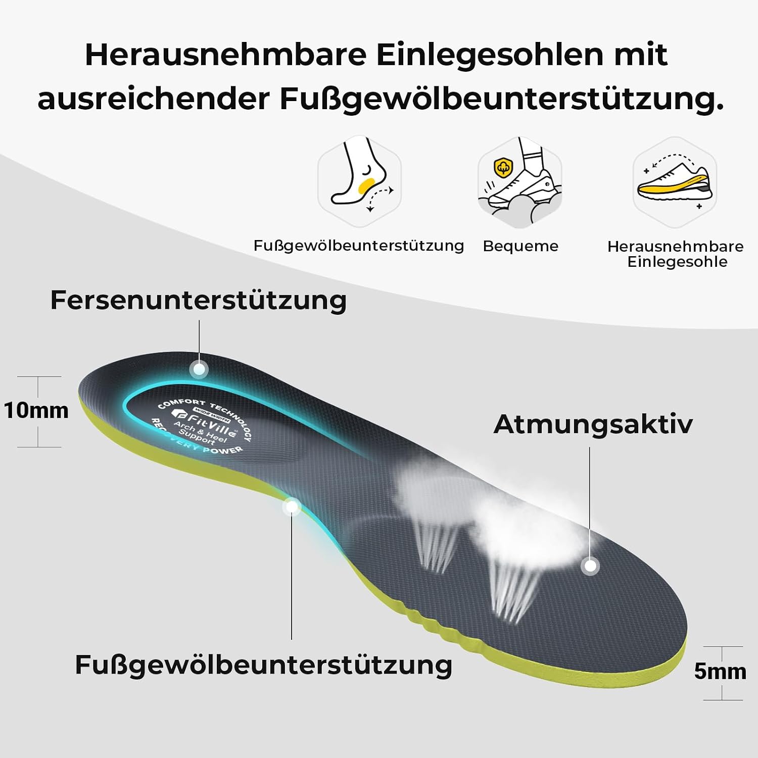 Thumbnail 5 de FitVille Extra Weite Laufschuhe Herren – Gedämpfte, atmungsaktive Jogging- und Sportschuhe mit breiter Zehenbox