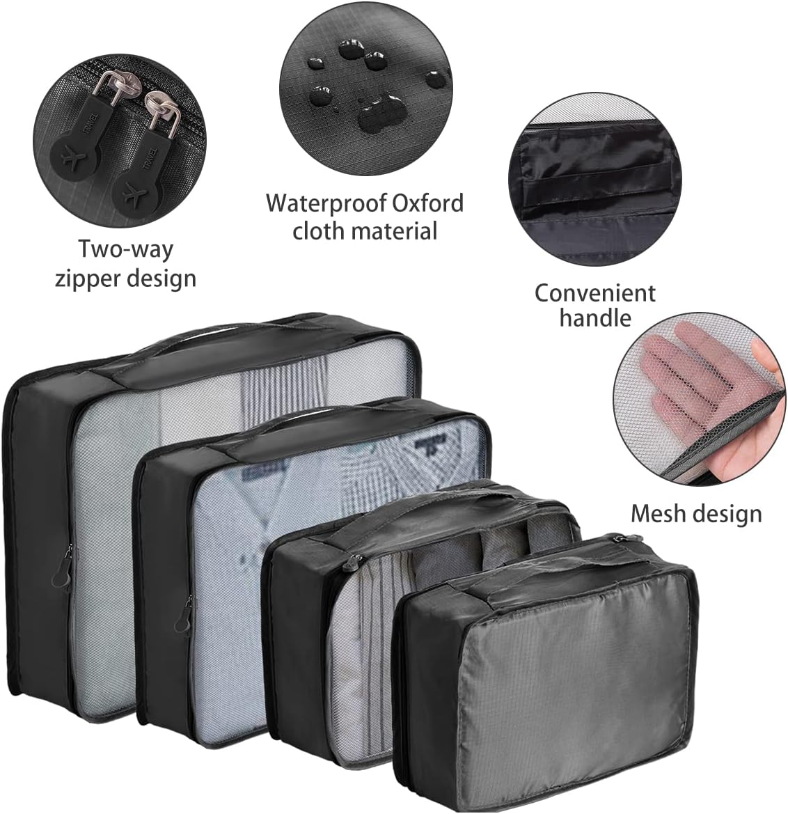 Detalle 2 de 12-teilige Koffer-Organizer mit 6 Packwürfeln