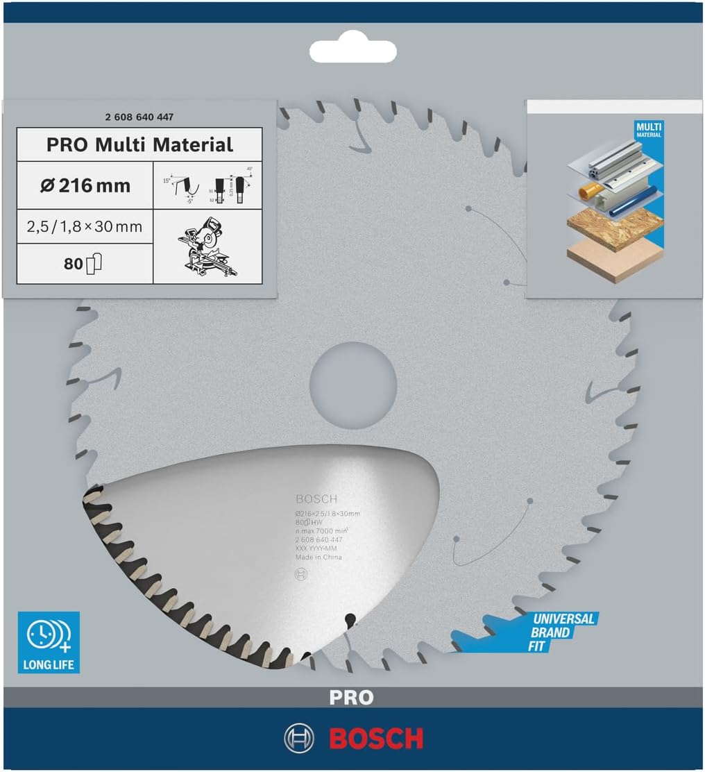 Thumbnail 1 de Lama per sega circolare Bosch Professional Multi Material 216 x 30 x 2,5 mm, 80 denti