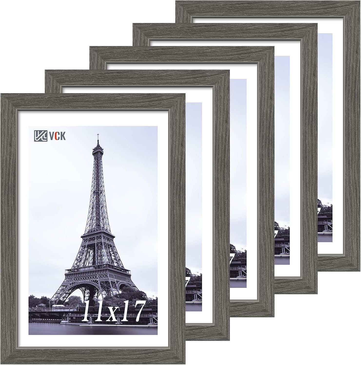 Detalle de VCK 11x17 Picture Frame 5-Pack gray solid wood frames 🖼