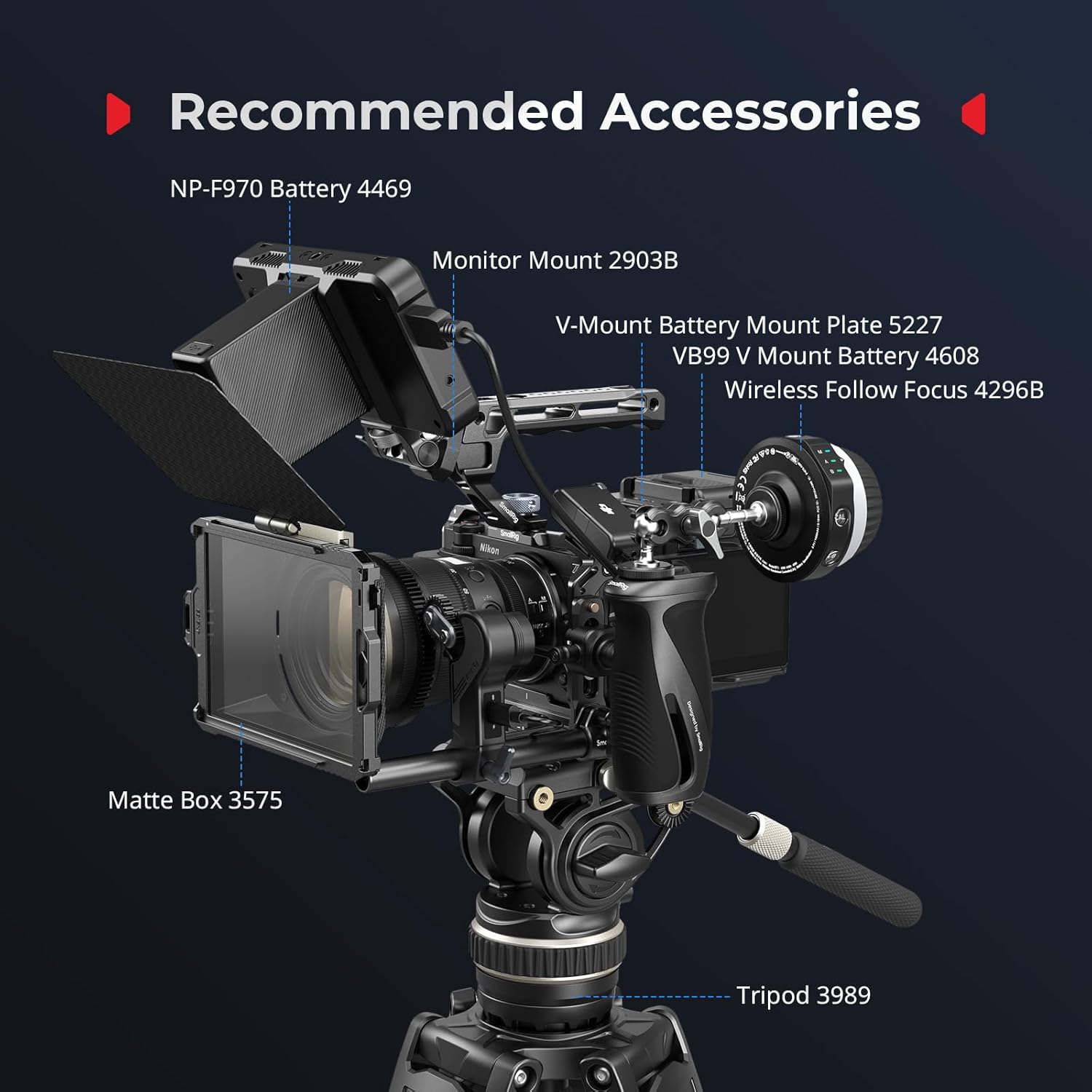 Thumbnail 6 de SmallRig Kit Cage pour Nikon ZR 5647 : cage complète avec grip silicone, poignée supérieure ARRI et plaque Arca