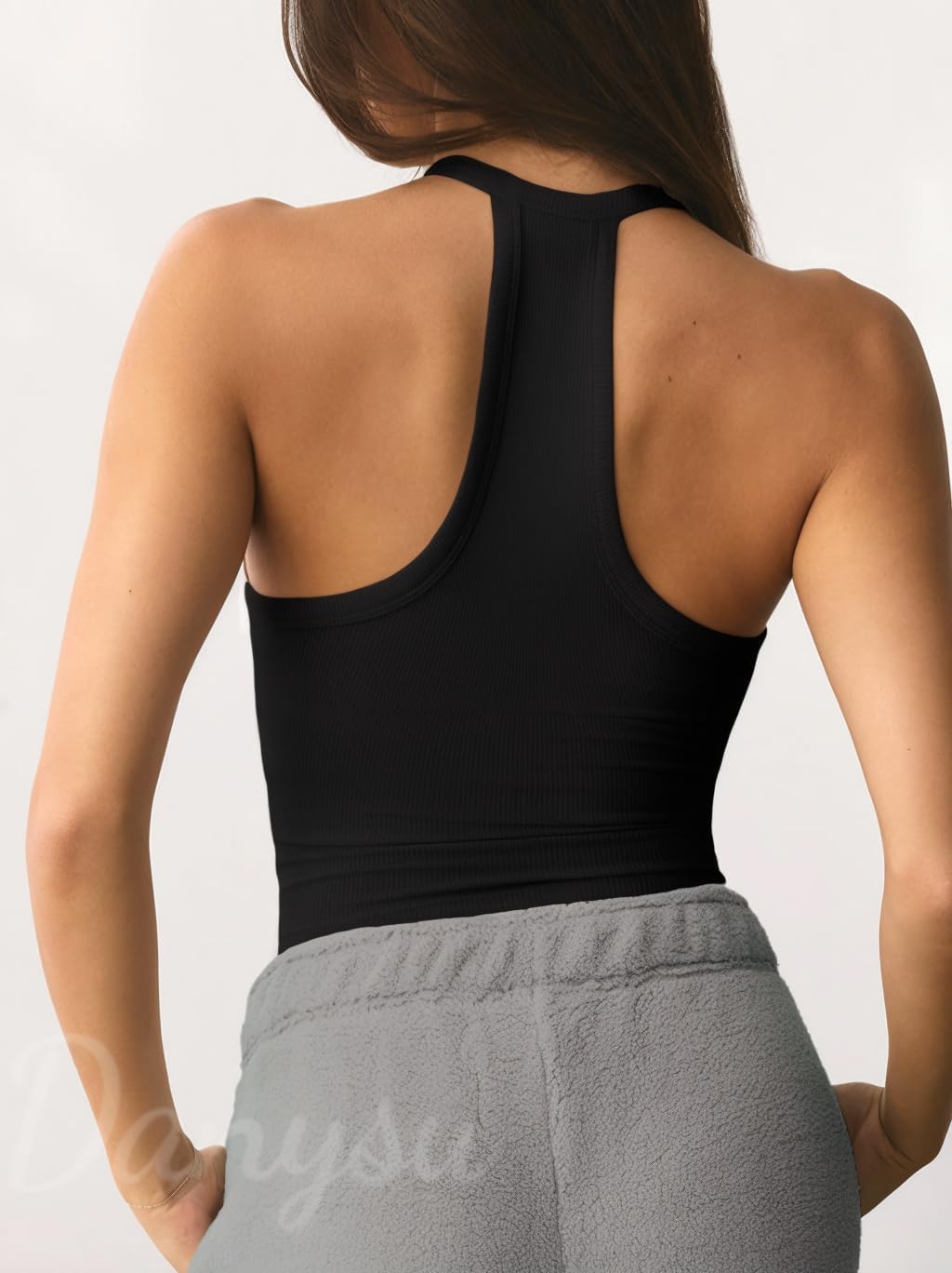 Detalle 2 de Danysu Summer Padded V-Neck Tank Top for Women, Fitted Ribbed Cami