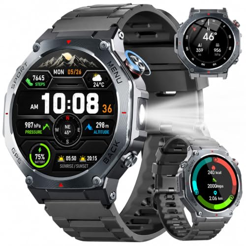 Detalle de Jugeman 1.43-inch AMOLED Military Smart Watch: calls, GPS and sports tracking
