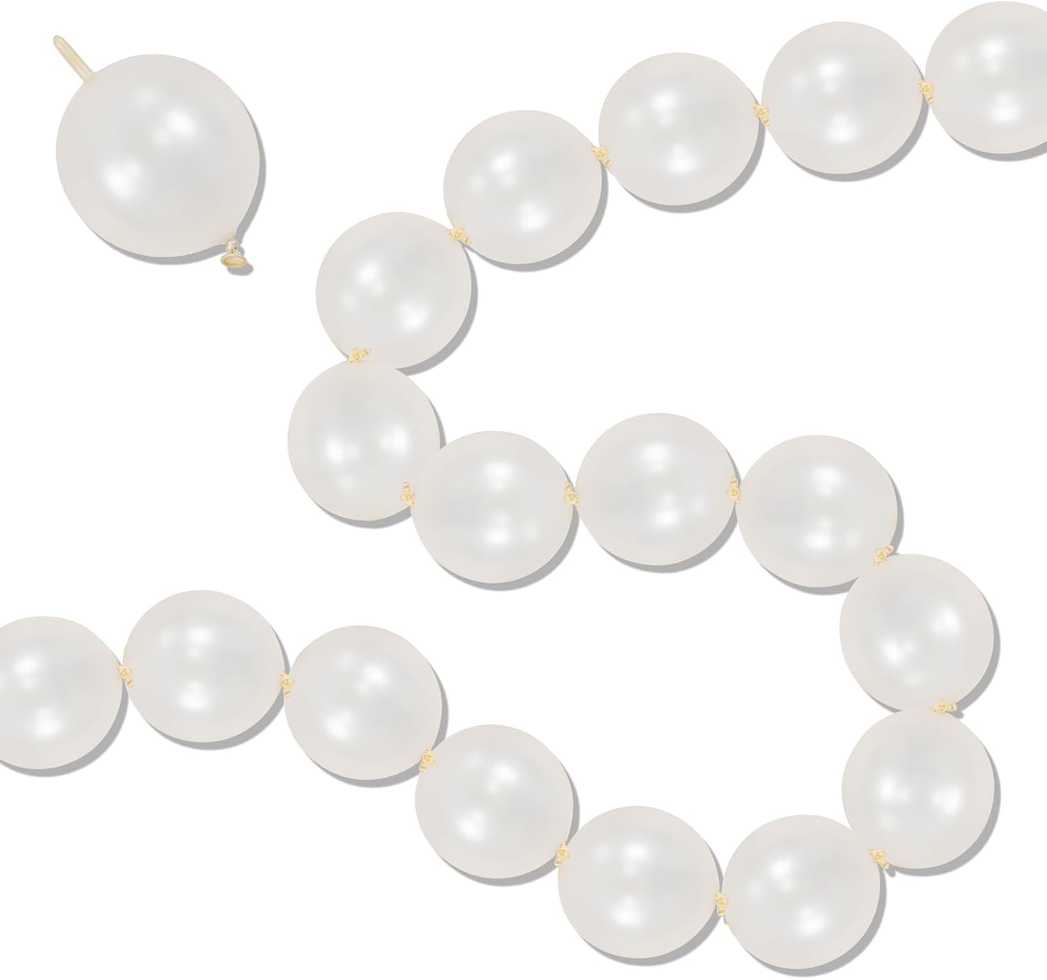 Detalle de Pearl White Linking Balloons (100pcs, 6 inch) with Quick Link Tails for Seamless Balloon Walls and Arches