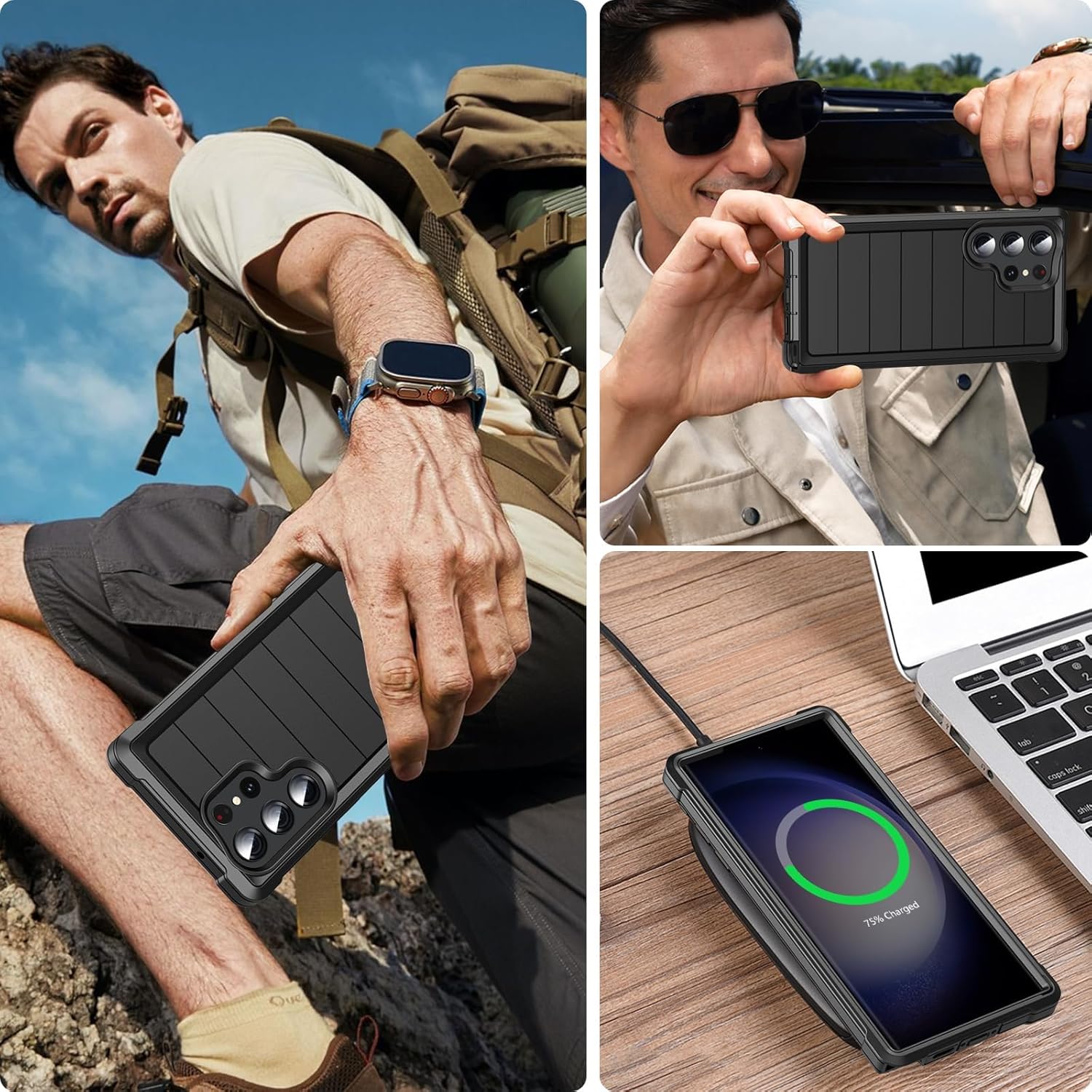 Thumbnail 5 de Hensinple S23 Ultra Case: Heavy-Duty 15FT Drop Protection for Galaxy S23 Ultra