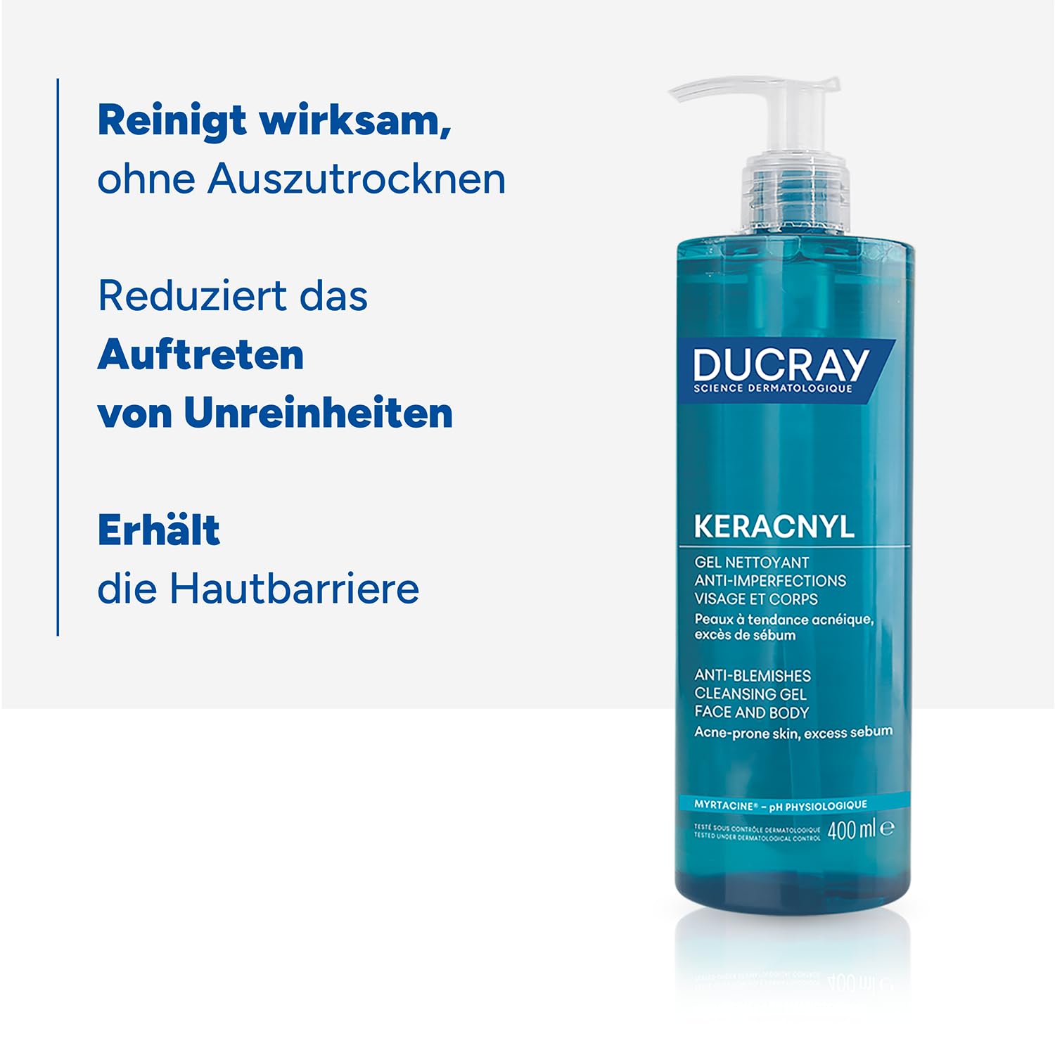 Thumbnail 3 de DUCRAY Keracnyl Schäumendes Waschgel – Reinigung für fettige, zu Akne neigende Haut (ab 9 Jahren), 400 ml