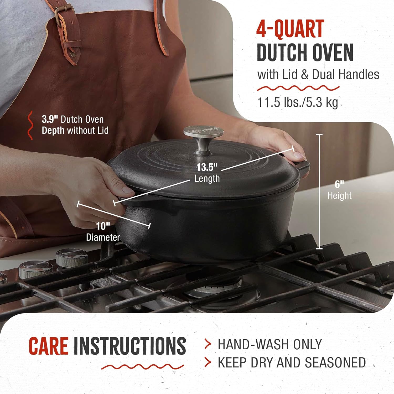 Thumbnail 5 de Victoria Forno Olandese in ghisa stagionata 25 cm, 3,8 L – senza PTFE e PFOA